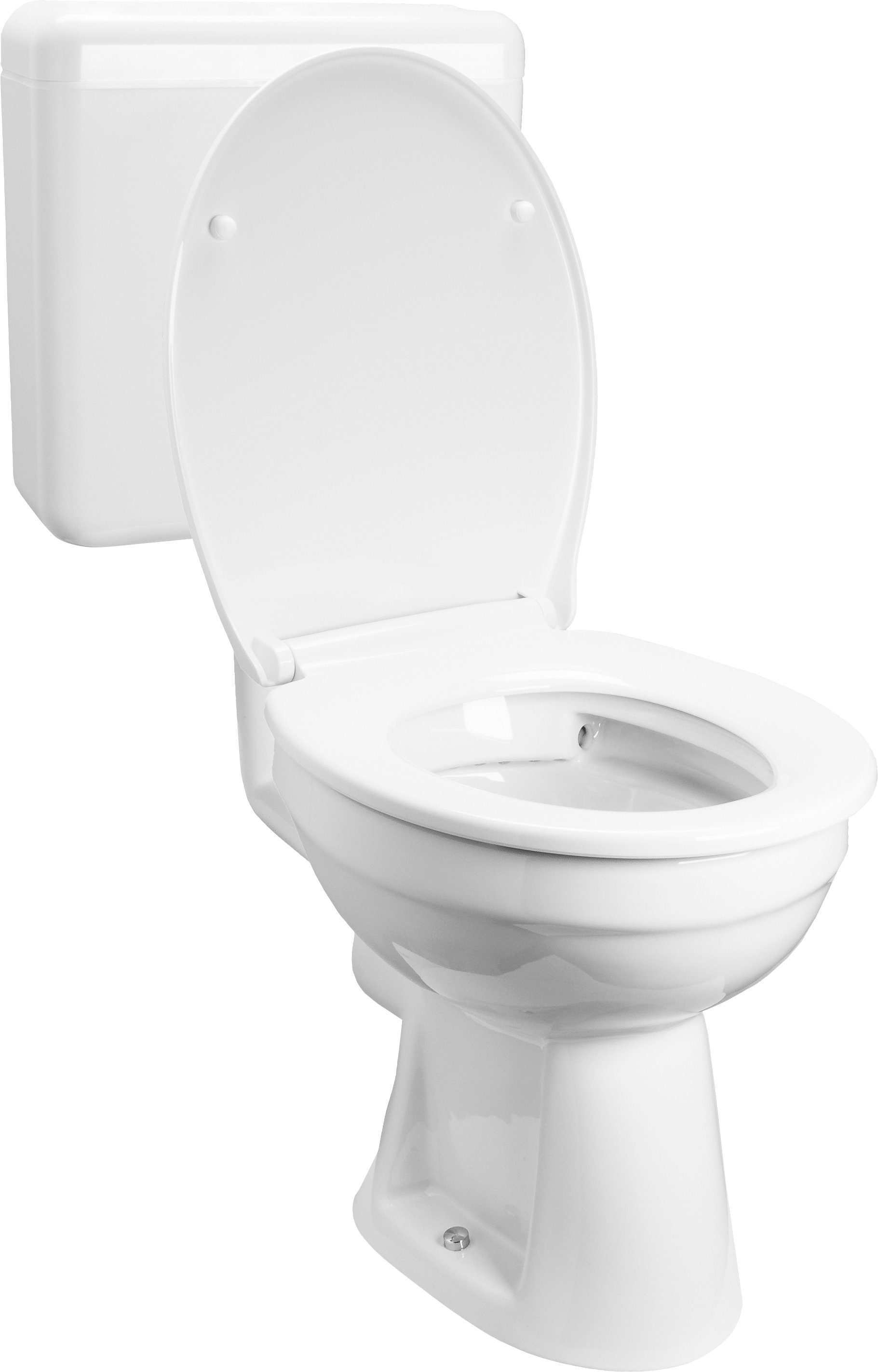 CORNAT Tiefspül-WC, bodenstehend, Abgang waagerecht, Komplett-Set, inkl. WC, WC-Sitz, Spülkasten, Höhe: 85-90