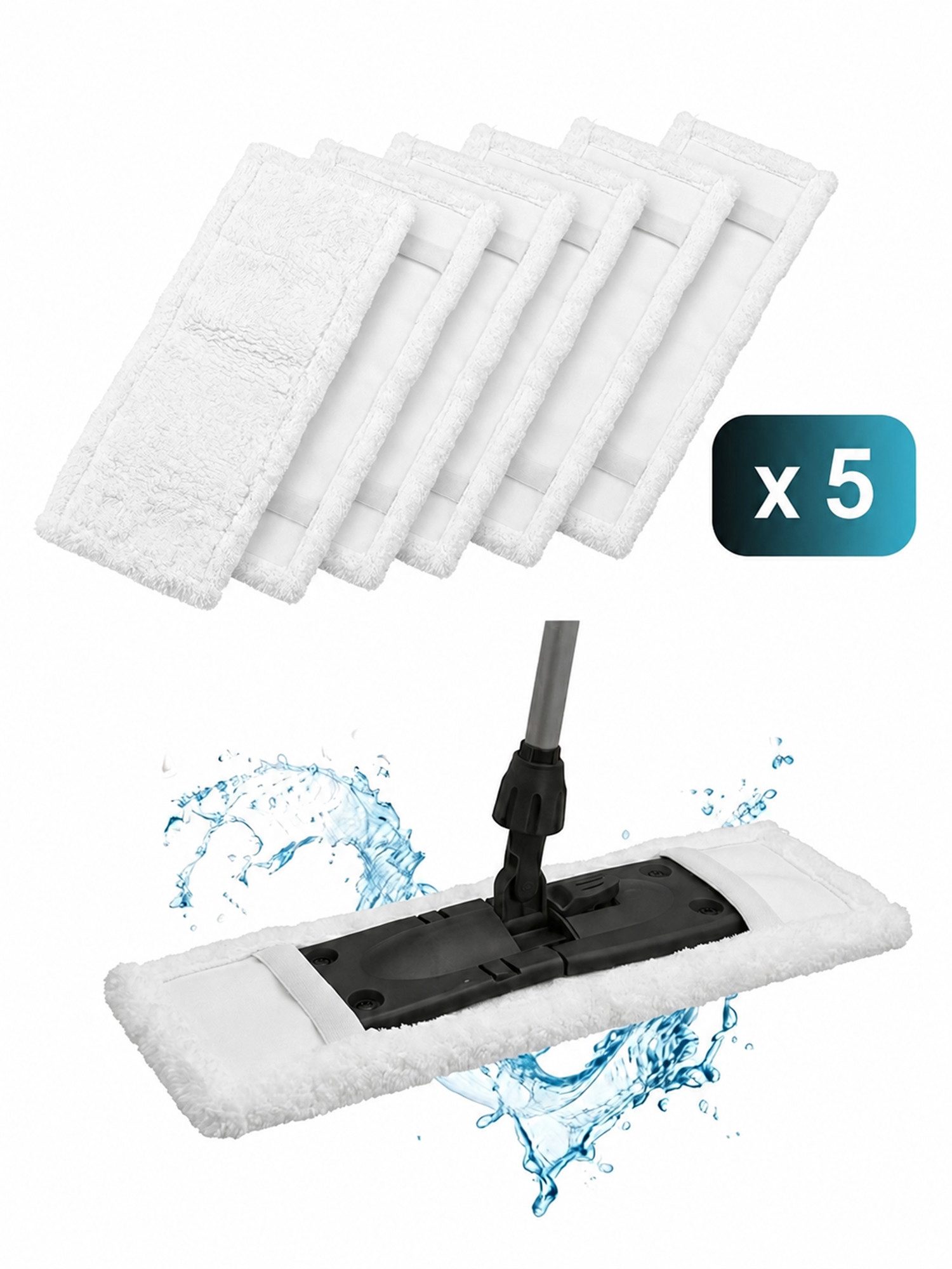 Adel Home Decor Wischmopp Premium Microfaser-Mopp Ersatzbezug – Profi-Qualität für Ihr Zuhause, (5-St., 2er-, 5er- und 10er-Sets), 40 cm, 50 cm Größe