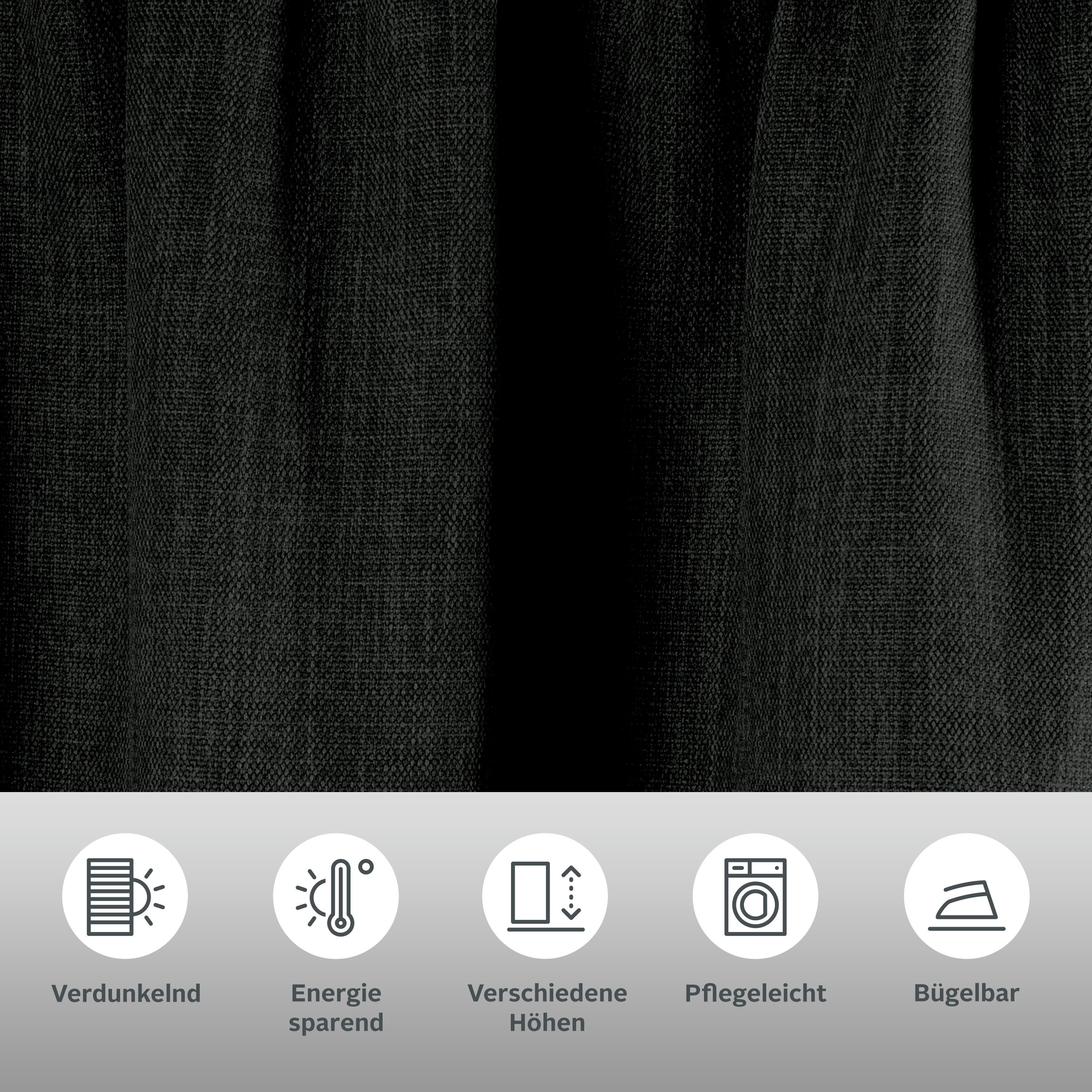 Bruno Banani Verdunkelungsvorhang Bela (1 St), Kräuselband, verdunkelnd, blickdicht, meliert, verschiedene Größen