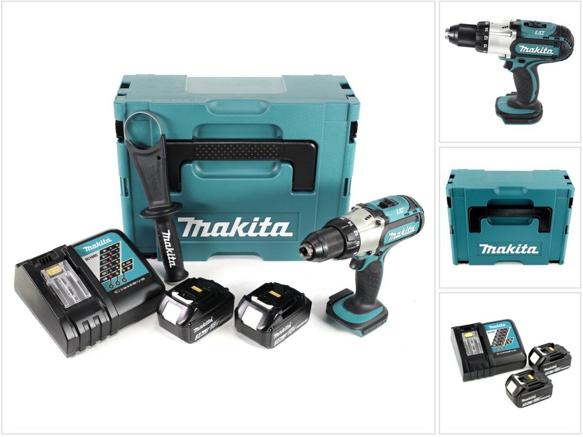 Makita Säulenbohrmaschine DDF 451 RFJ Akku Bohrschrauber 18V 80Nm + 2x Akkus 3,0Ah + Ladegerät