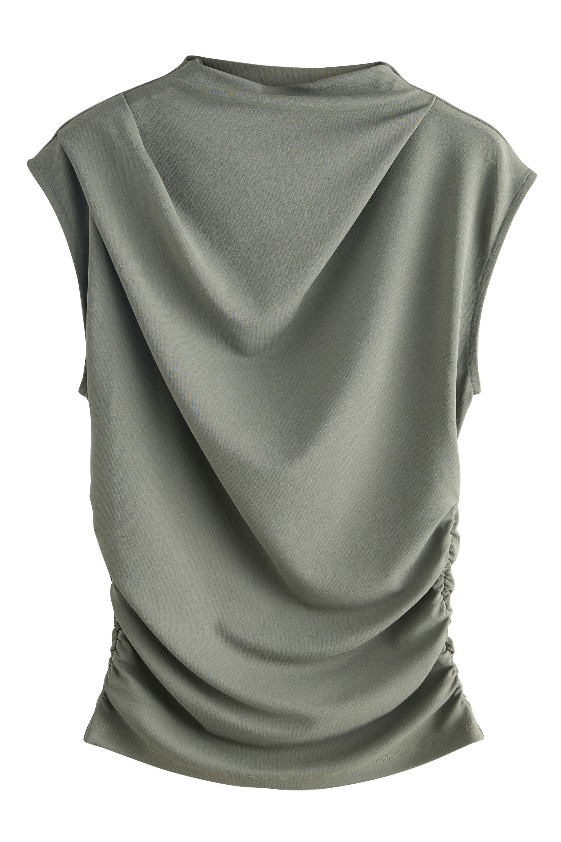 Next Kurzarmbluse Ärmelloses, hochgeschlossenes Oberteil (1-tlg) günstig online kaufen