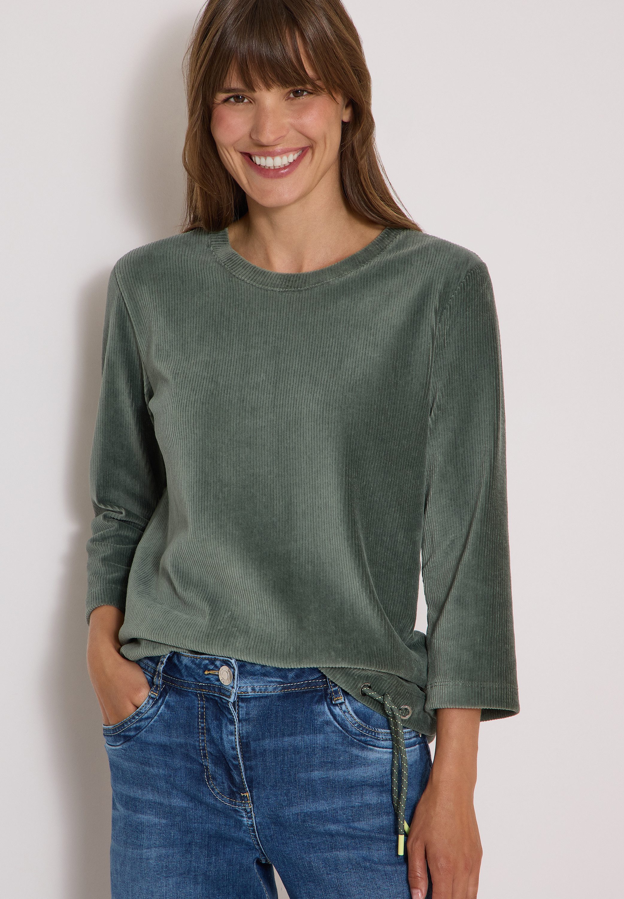 CECIL 3/4-Arm-Shirt mit Tunnelzug am Saum