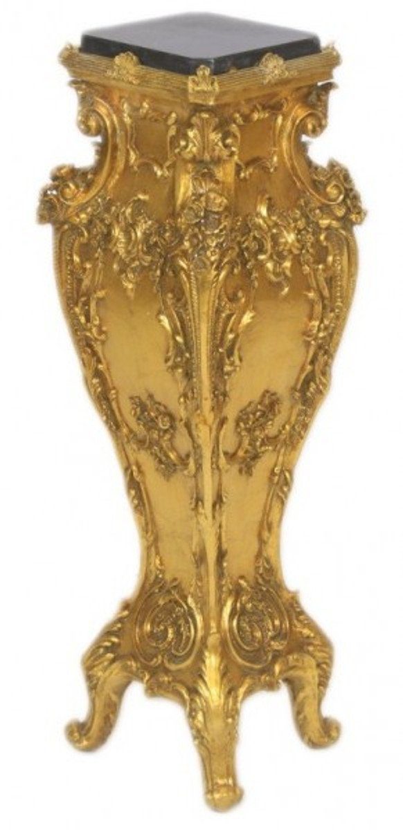 Casa Padrino Beistelltisch Barock Säule Marmor / 105 Gold H.35 x Schwarz 35 cm x