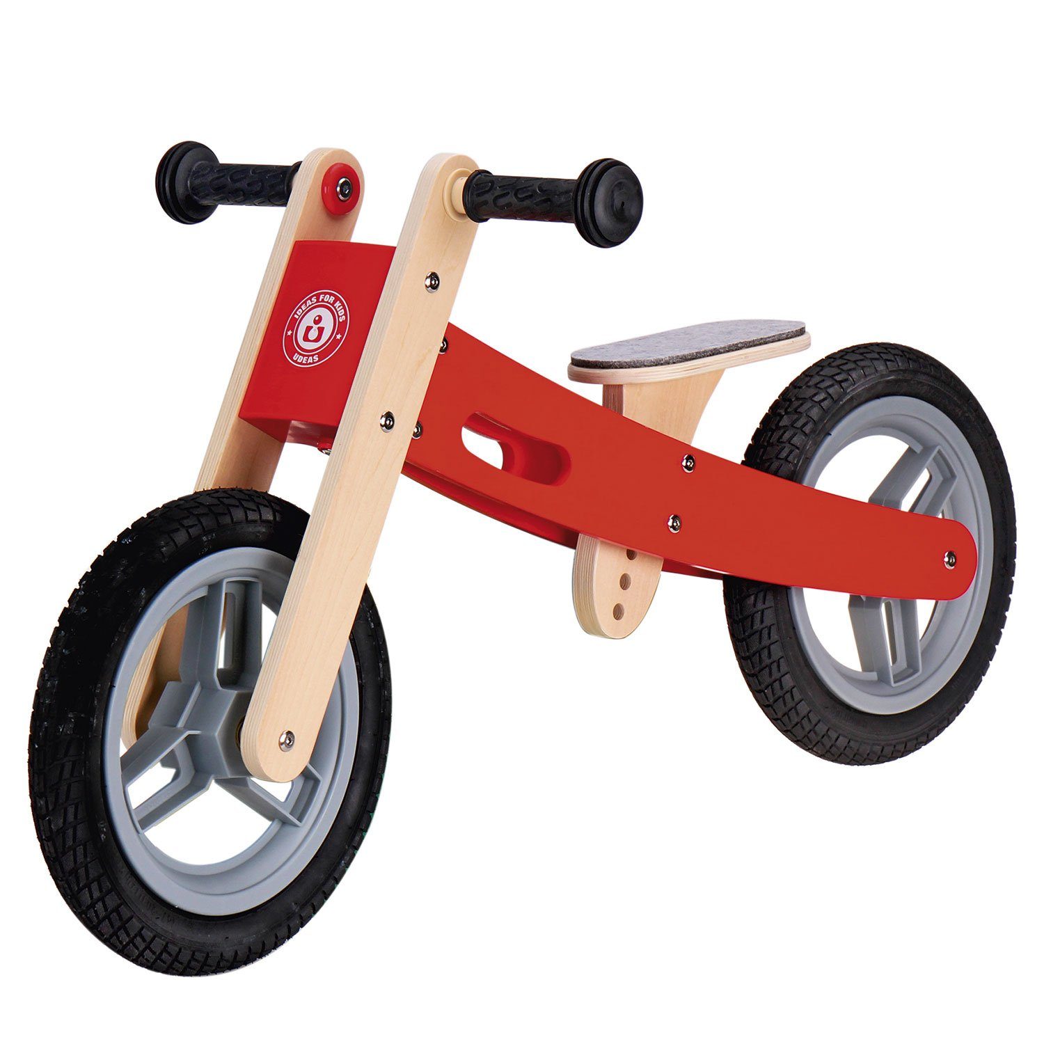 Udeas LeNoSa Laufrad Balance Bike 2in1 rot • Holz Laufrad Multifunktional Alter 3+