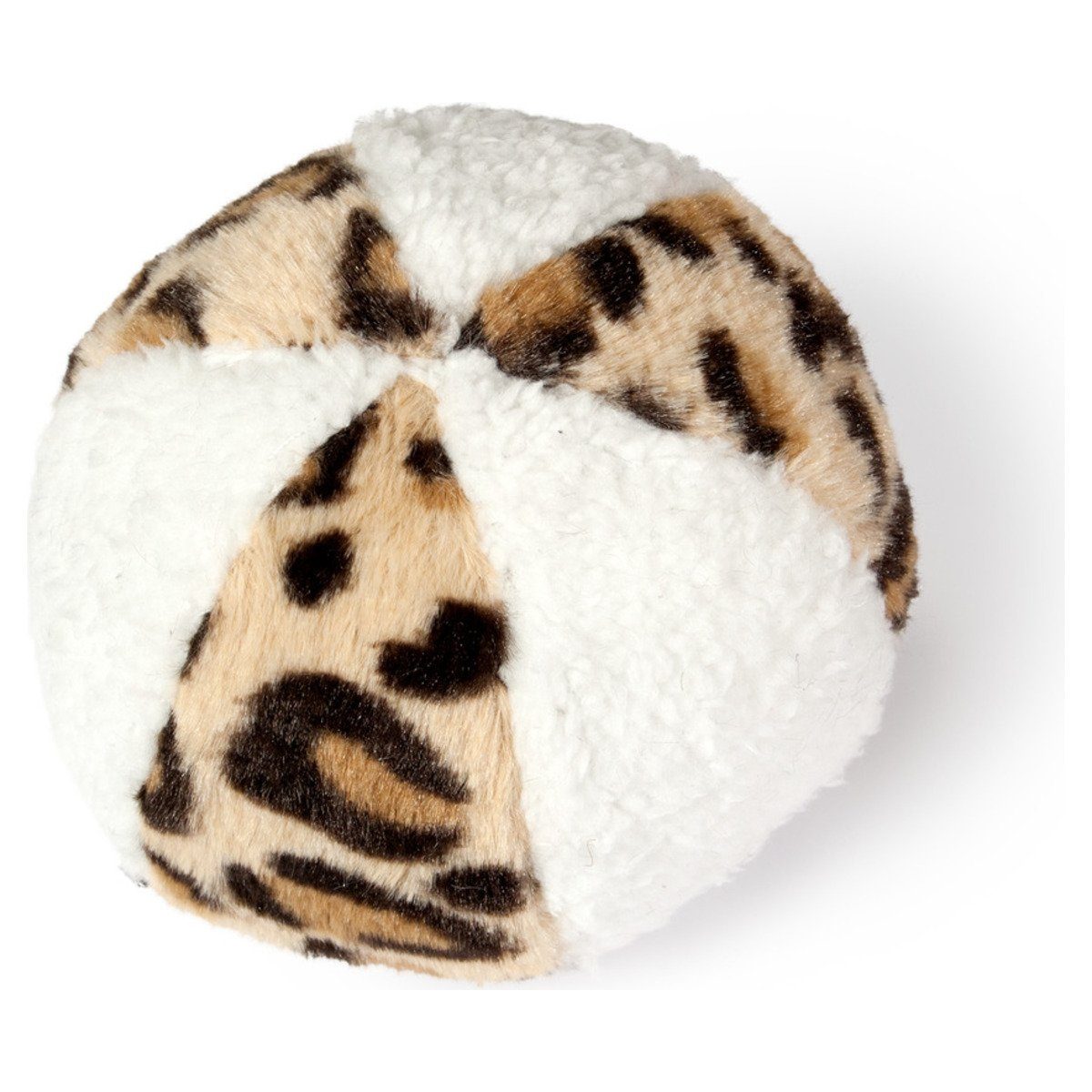 Beeztees Tierball Plüschspielzeug Safari Ball weiß/braun