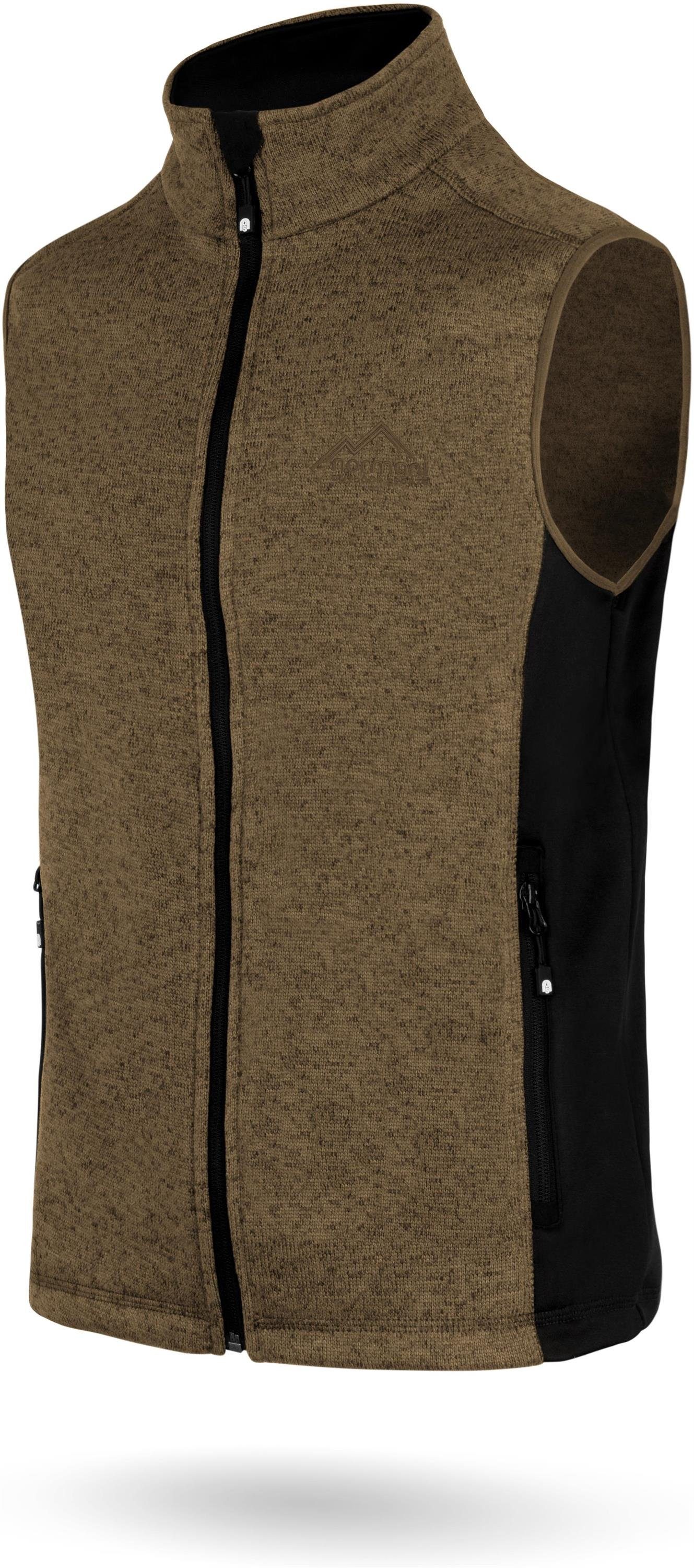normani Fleeceweste Herren Strick-Fleeceweste Shamattawa Winterweste mit Seitentaschen und Neopren - Ärmellose Strickweste