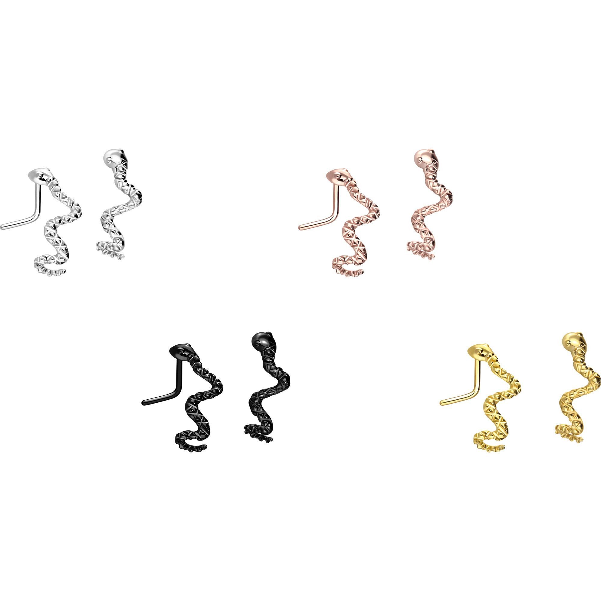 PIERCINGLINE Nasenpiercing Chirurgenstahl Nasenstecker SCHLANGE (Nasensteck günstig online kaufen