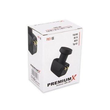 PremiumX Twin LNB PXT-SE Black Edition DVB-S2 HDTV SAT 2 Teilnehmer 0,1 dB Monoblock-LNB