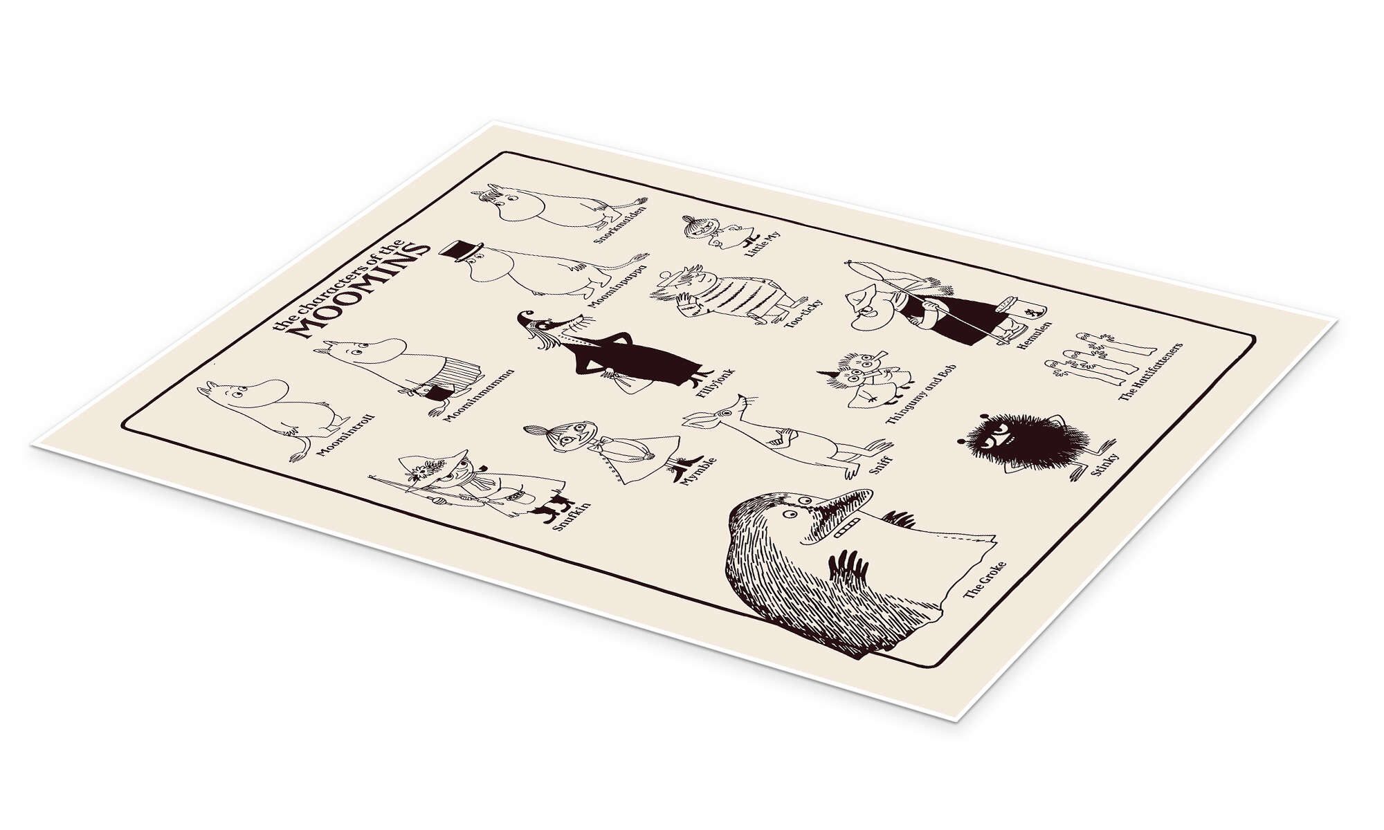 Posterlounge Poster Moomin, The characters of the Moomins, Kinderzimmer Ill günstig online kaufen