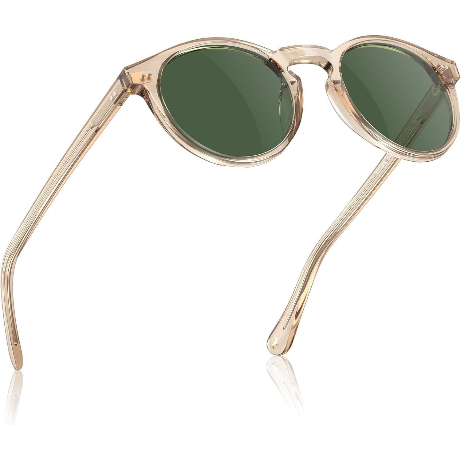 Retrosonnenbrille Sonnenbrille Herren polarisiert R5-rahmen Hellbraune Farbe Linsen Grün