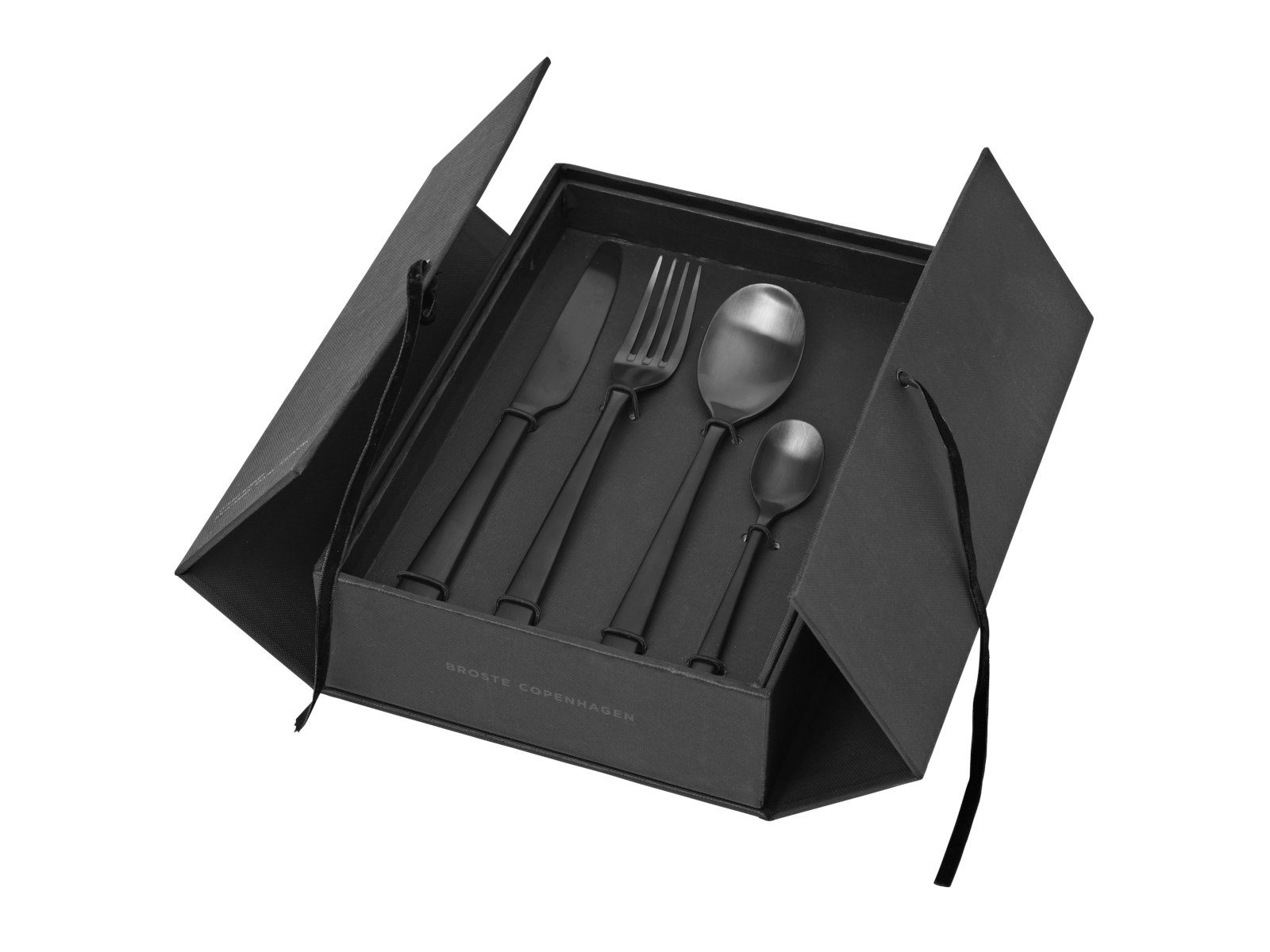 Broste Copenhagen Besteck-Set HUNE Besteckset titanum mat black 16tlg., Edelstahl 18/8, Hune Besteck