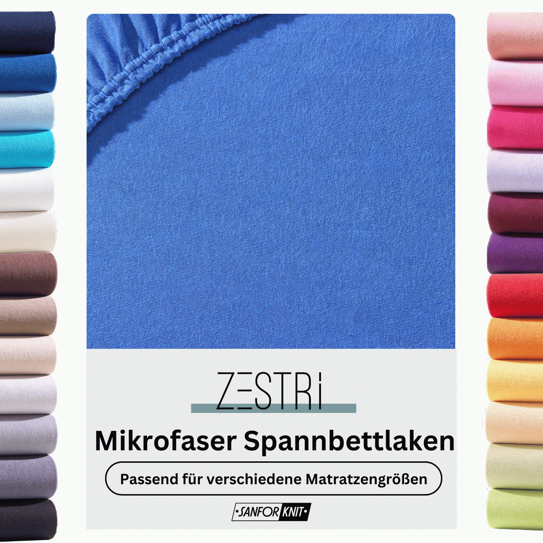 Zestri Spannbettlaken aus Microfaser mit Rundumgummizug, Gummizug: rundum, günstig online kaufen