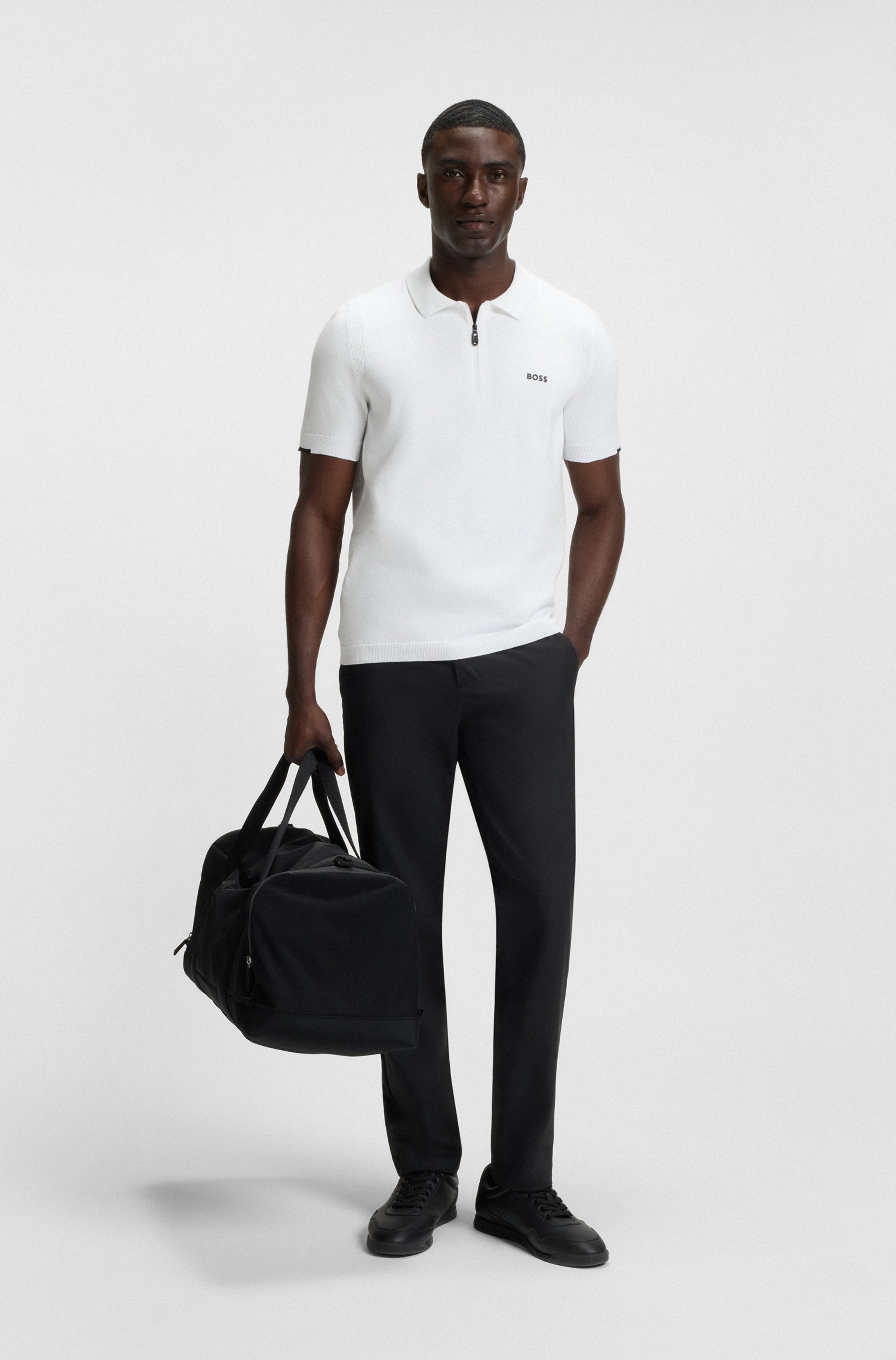 BOSS GREEN Kurzarmpullover K Ever-X PS mit Perforierungen zur Belüftung