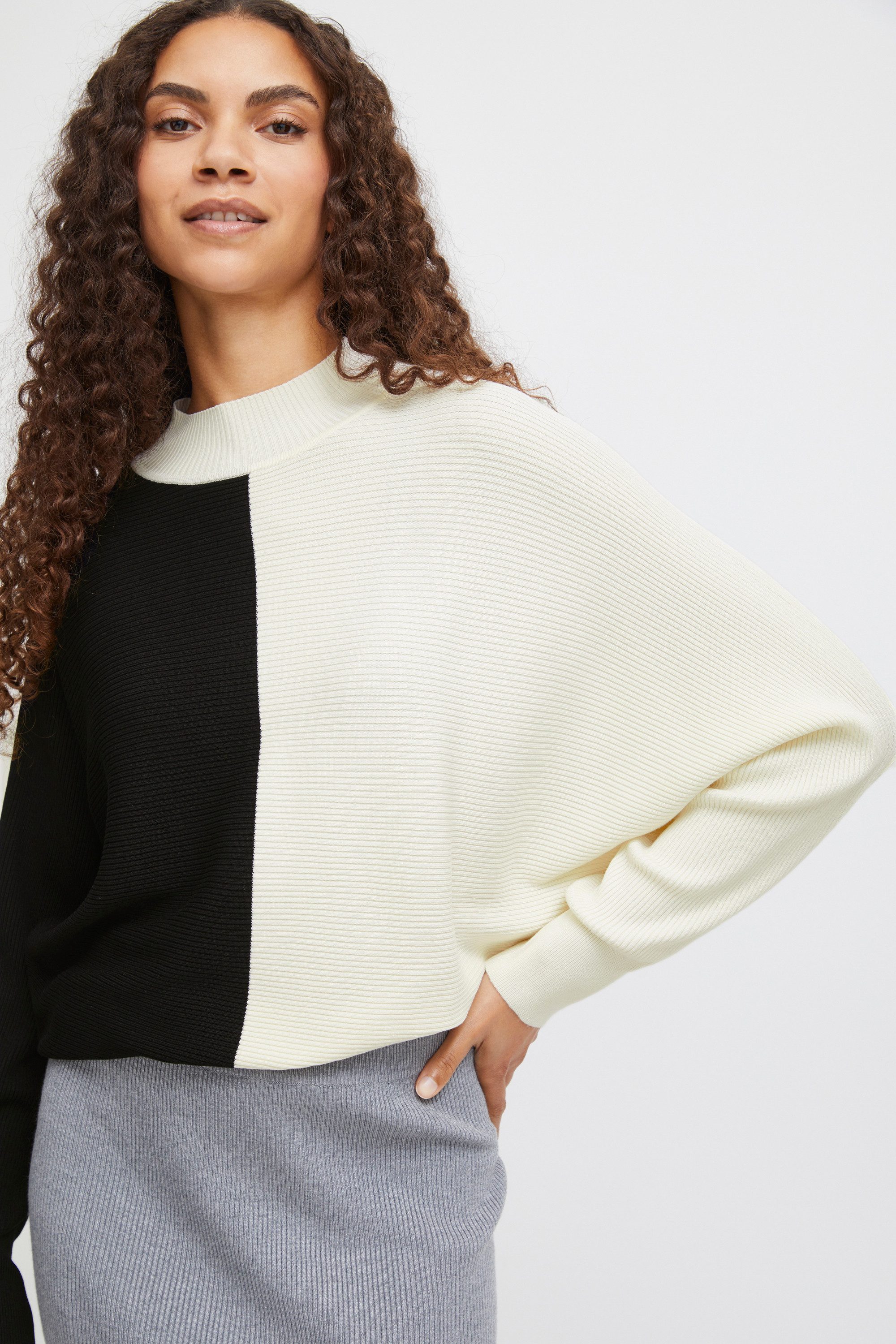 b.young Strickpullover BYMMORLA RIB BAT JUMPER - KNIT