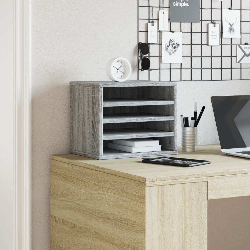 vidaXL Organizer Schreibtisch-Organizer Grau Sonoma 36x26x29,5 cm Holzwerkstoff