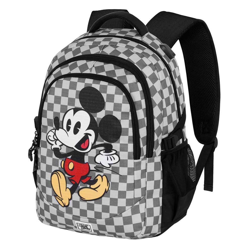 Karactermania Freizeitrucksack Disney Micky Maus großer Rucksack Tagesrucksack Alltagsrucksack, USB-Anschluss für elektronische Geräte