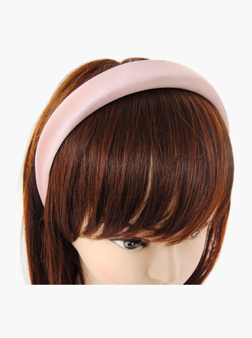 Breiter Metallic-Optik in gepolstertes Haarreif Haarband Hellrosa Metallicfarbe, Damen Haareifen mit axy Haarreif Stoff Vintage