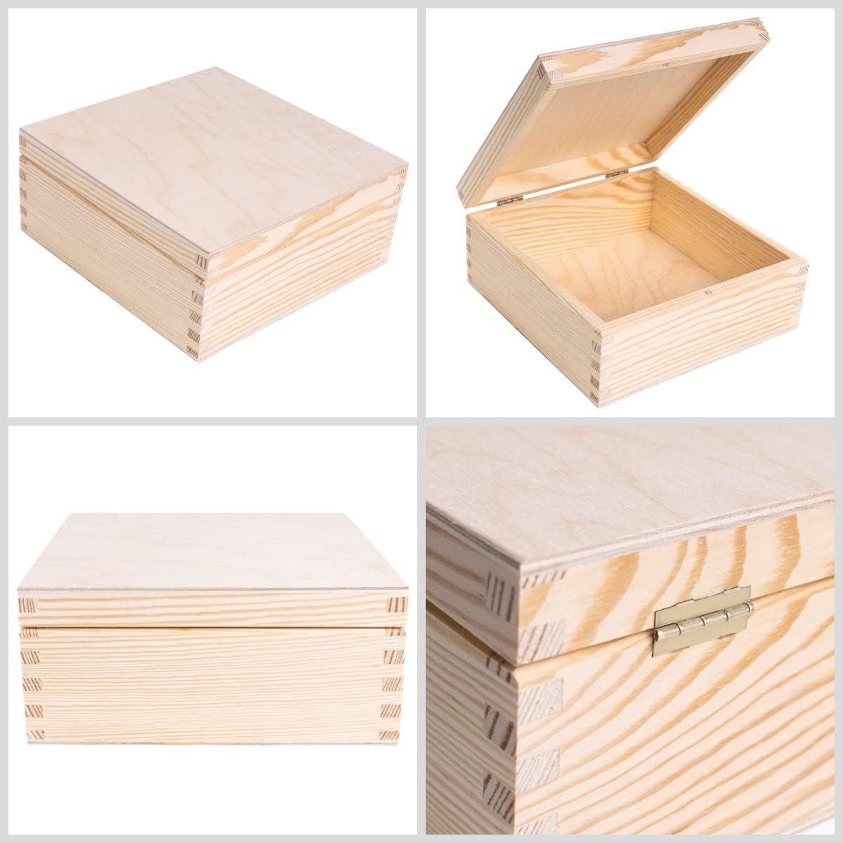 Creative Deco Holzkiste mit Deckel und Schloss Kleine Holzbox Geschenkbox Schatzkiste, Holzschachtel Geschenkbox Schatzkiste, Für Geschenk, Hochzeit, Schmuck