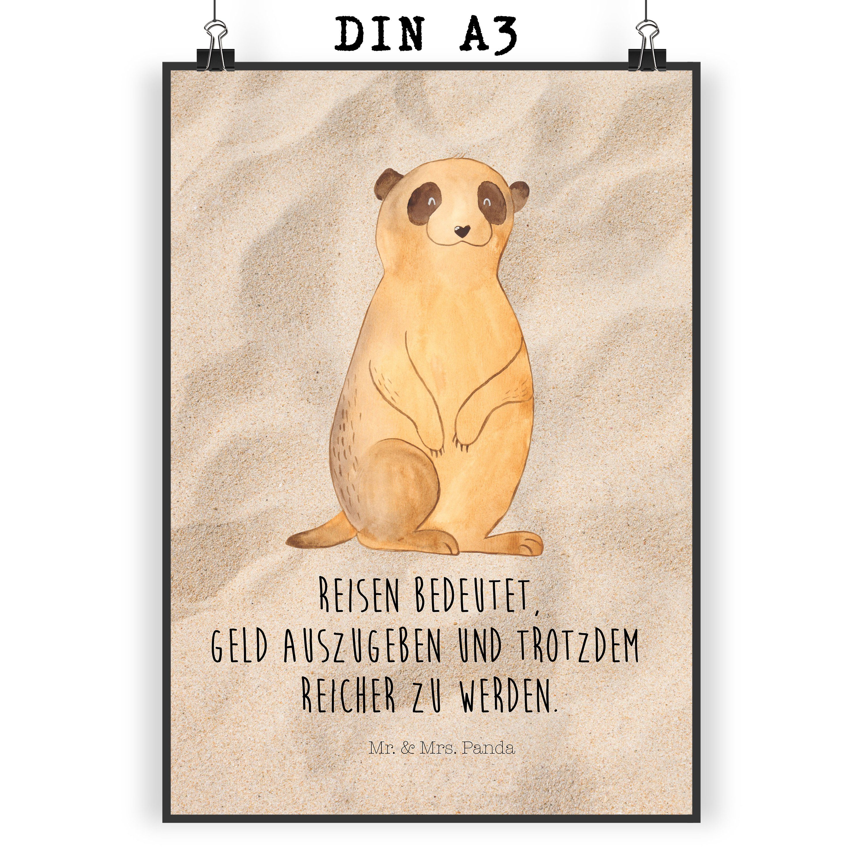 Mr. & Mrs. Panda Poster DIN A3 Erdmännchen Sandig Geschenk