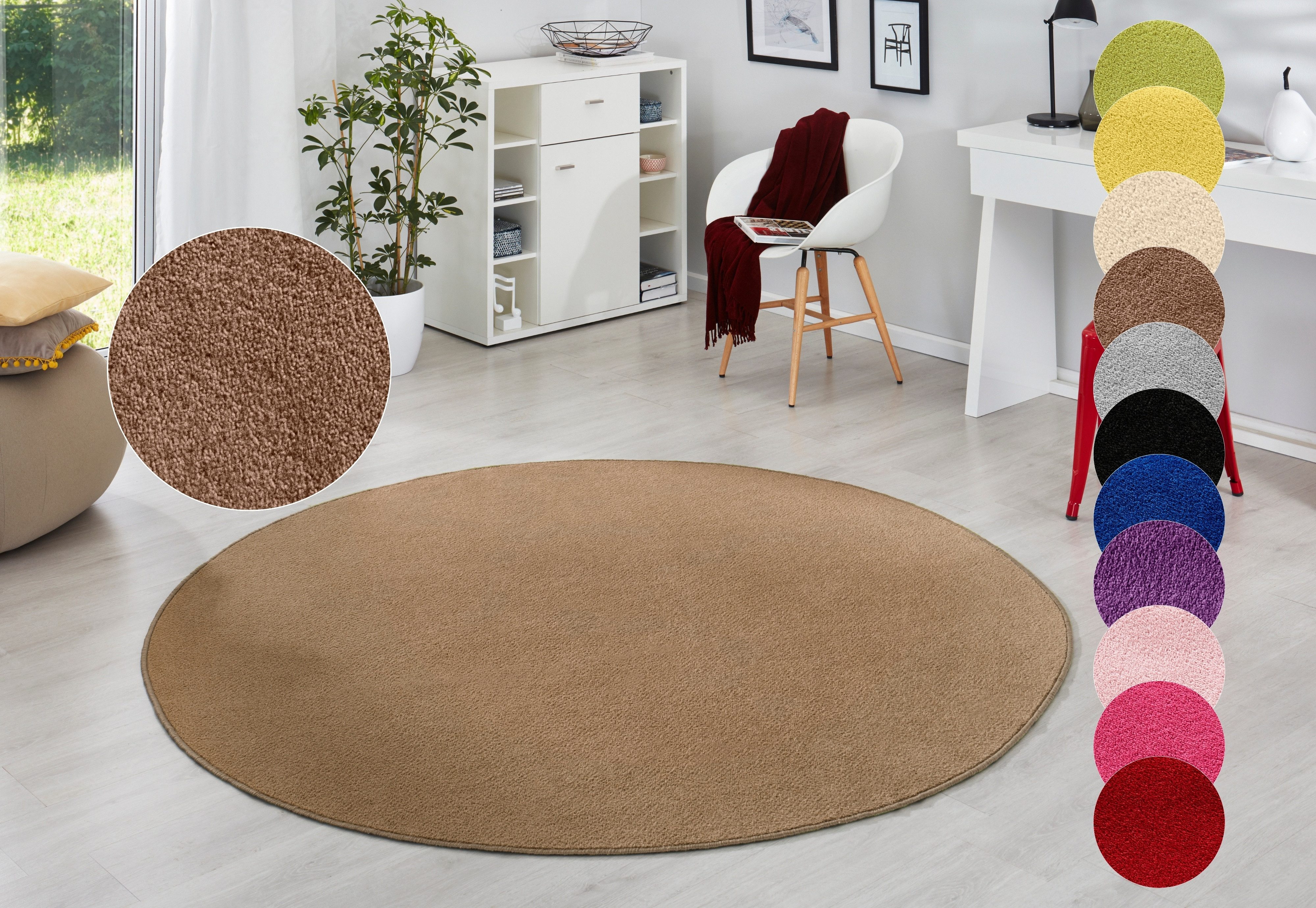 HANSE Home Teppich »Fancy«, rund, 7 mm Höhe, Kurzflor, Weich, Einfarbig, Wo günstig online kaufen