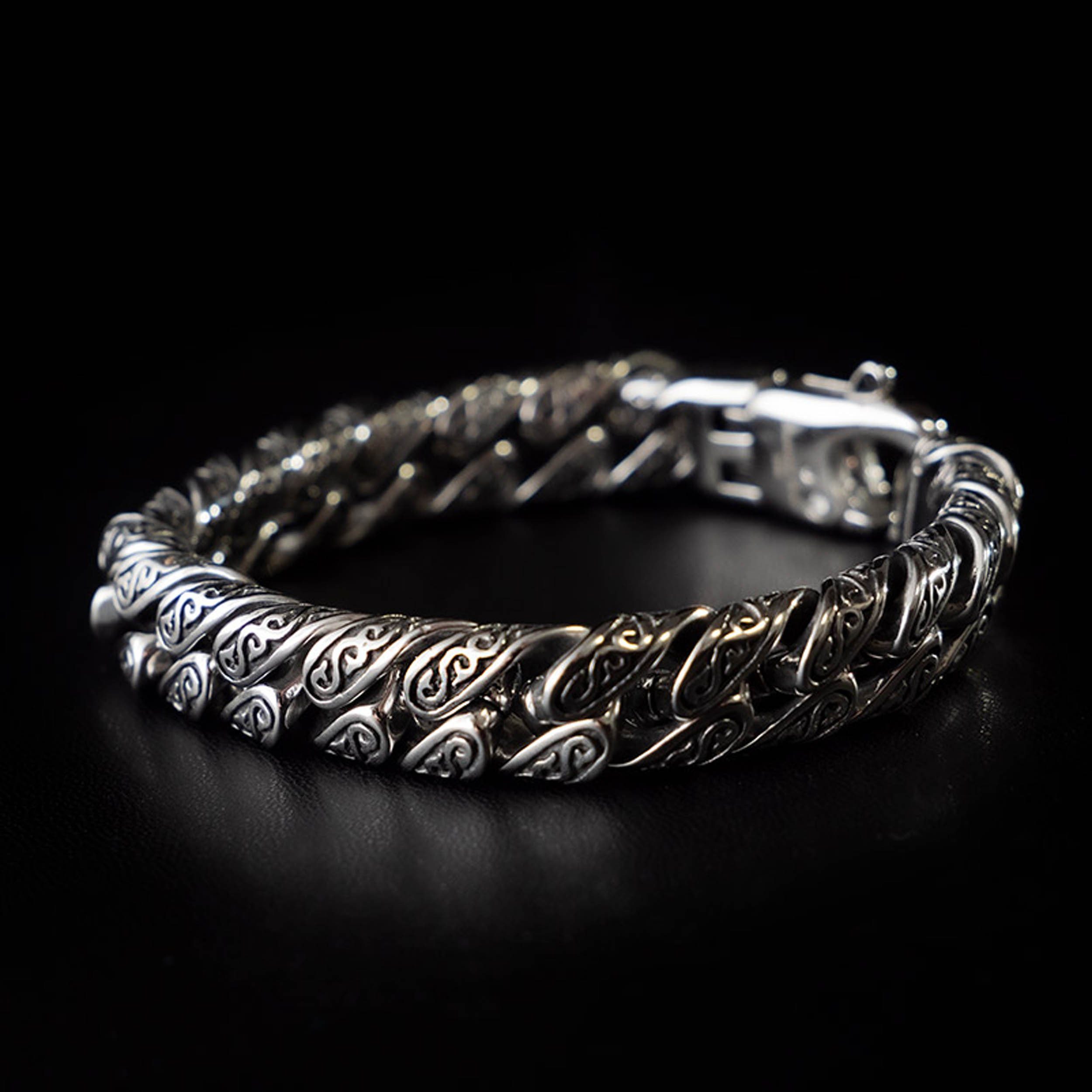 UNIQAL.de stainless steel bracelet, curb bracelet for men "CUBAN" (stainless steel, casual style, biker, handmade in Germany)