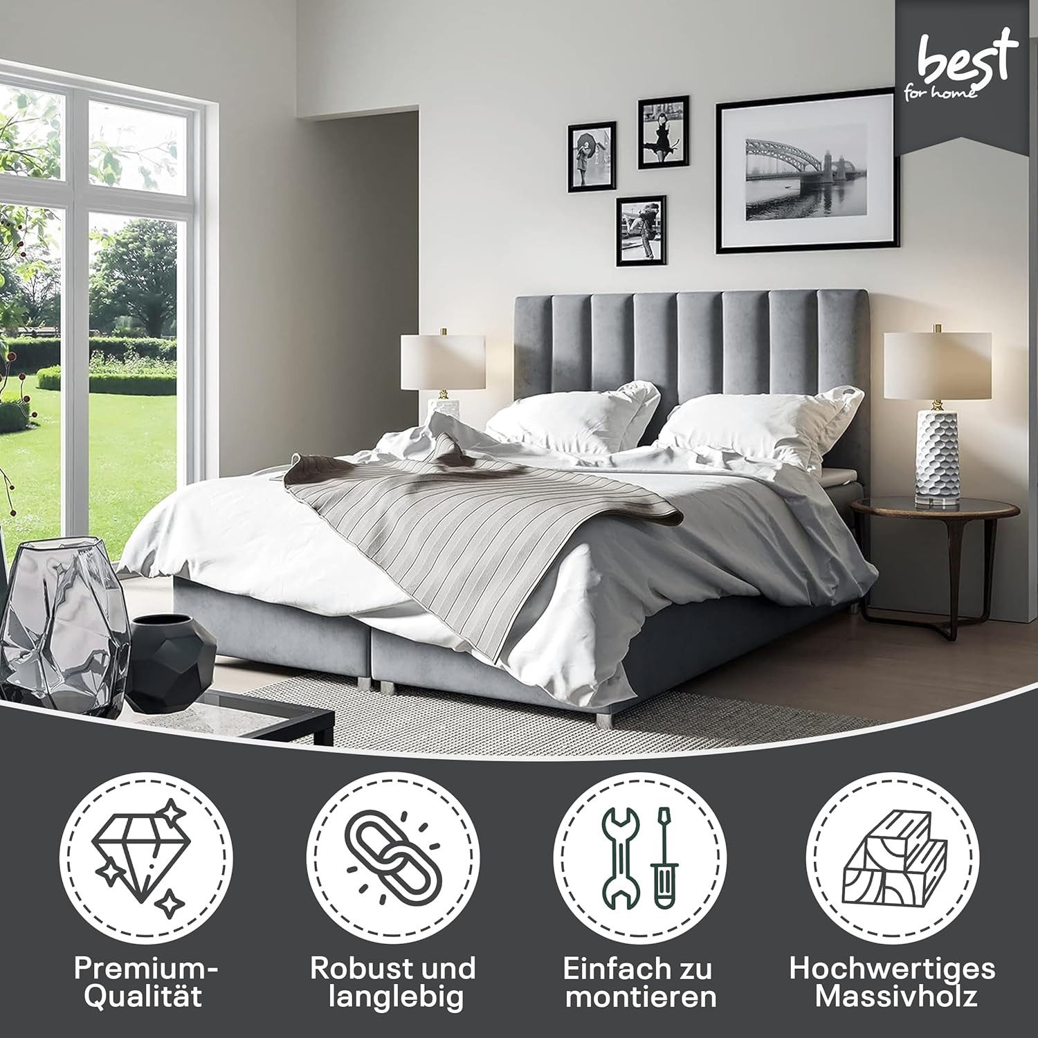 Best for Home Boxspringbett mit Bettkasten Trinity K-10 Bonellfederkern ink günstig online kaufen