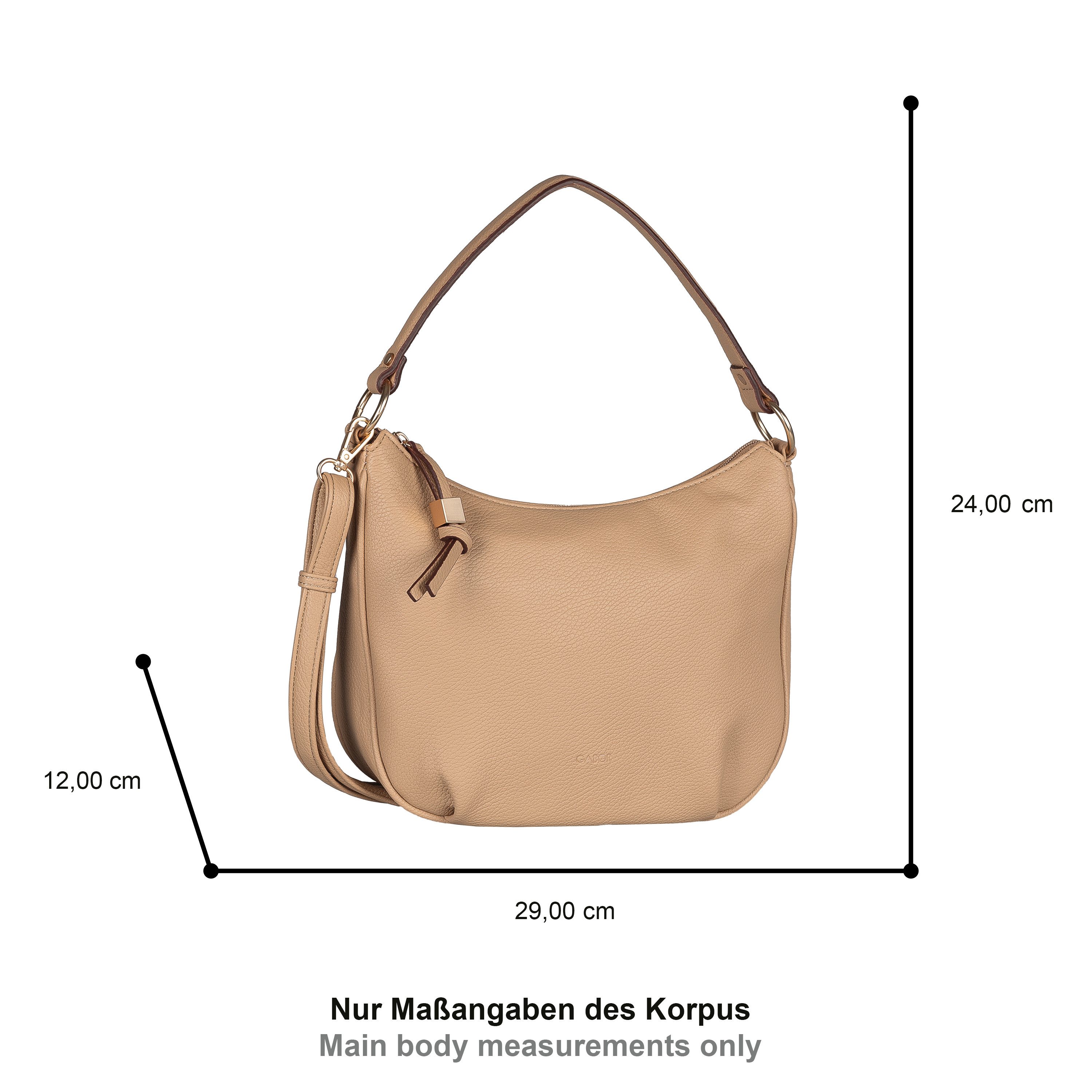Gabor Schultertasche Rosina, lässiger Look mit softem Material und markantem Metalldetail am Zipper