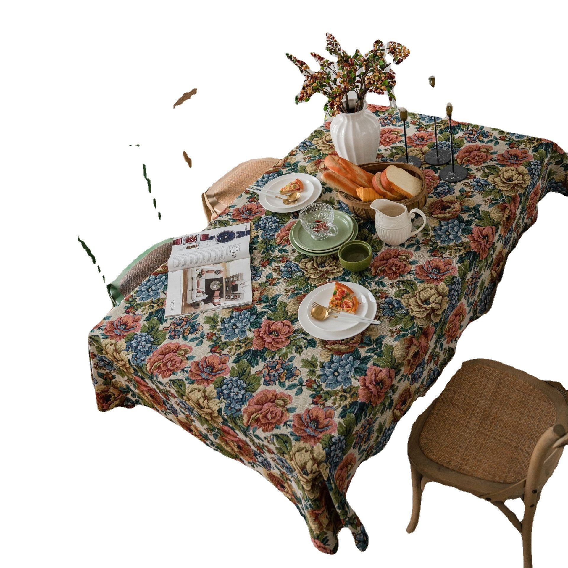 FELIXLEO Tischdecke Tischdecke Rechteckige Farbe Schwere Jacquard Dekoration 140x180cm | Tischdecken