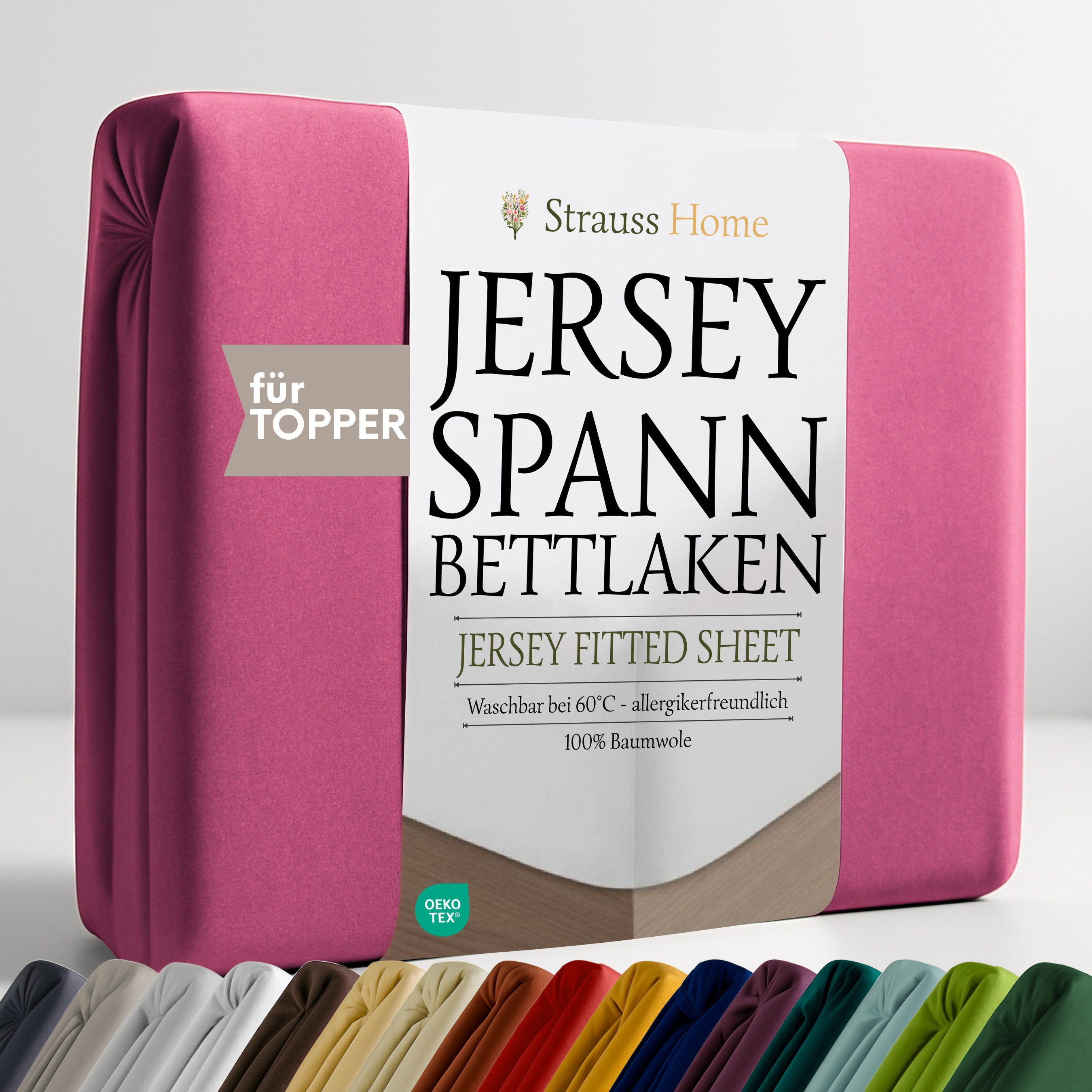 Strauss Home Spannbettlaken Premium Topper Spannbettlaken 150GSM für Matrat günstig online kaufen