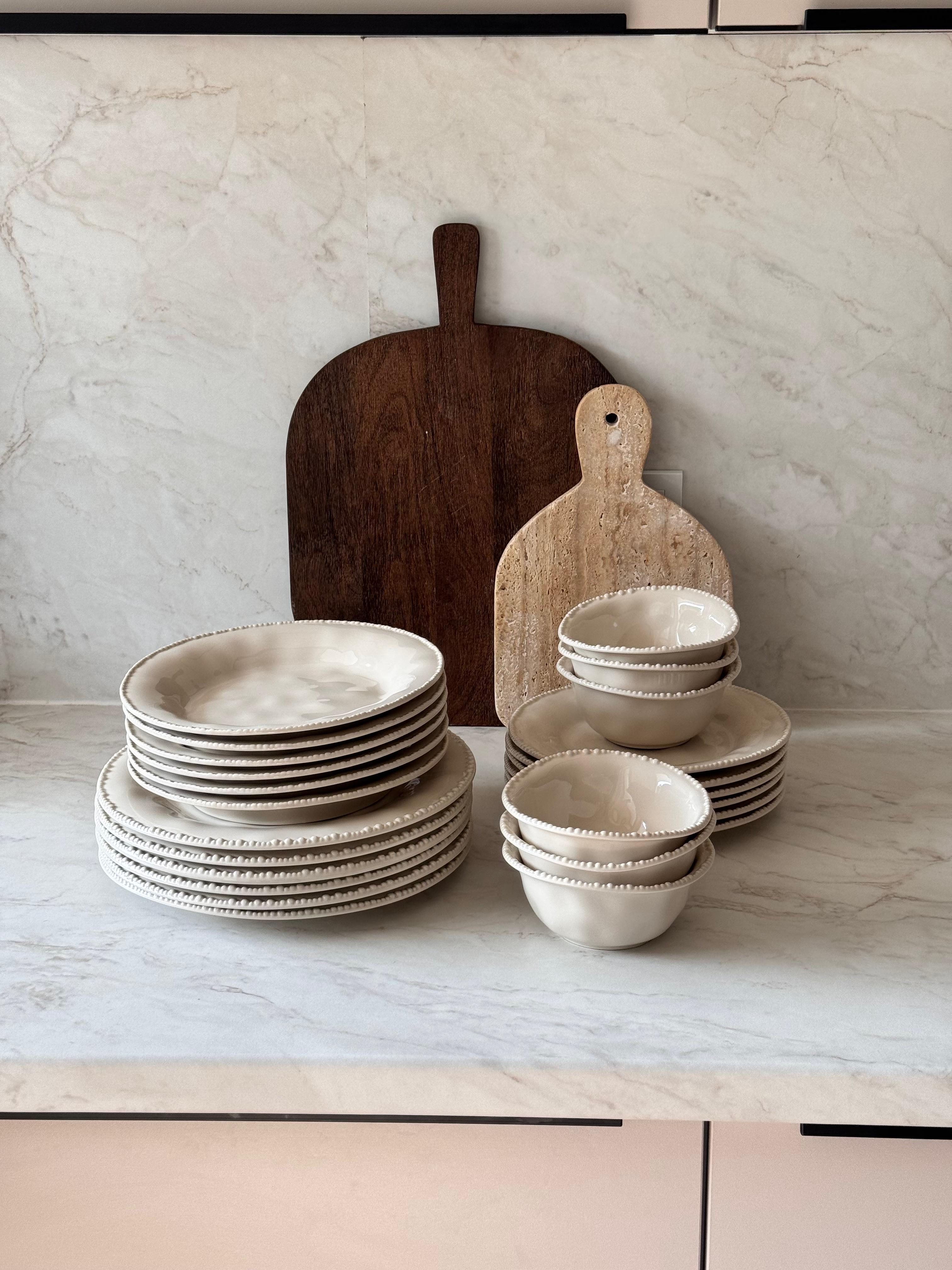 EKA Teller-Set Pearl Teller-Set Beige (24-tlg), Porzellan