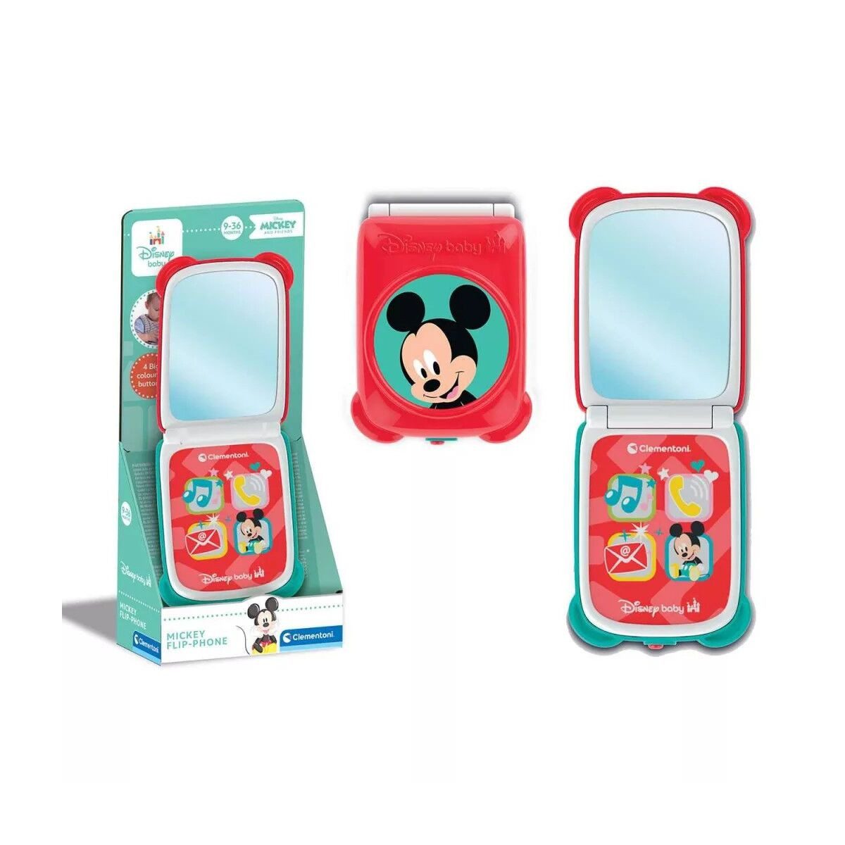 Clementoni® Lernspielzeug Disney Mickey Mirror interaktives faltbares Smartphone