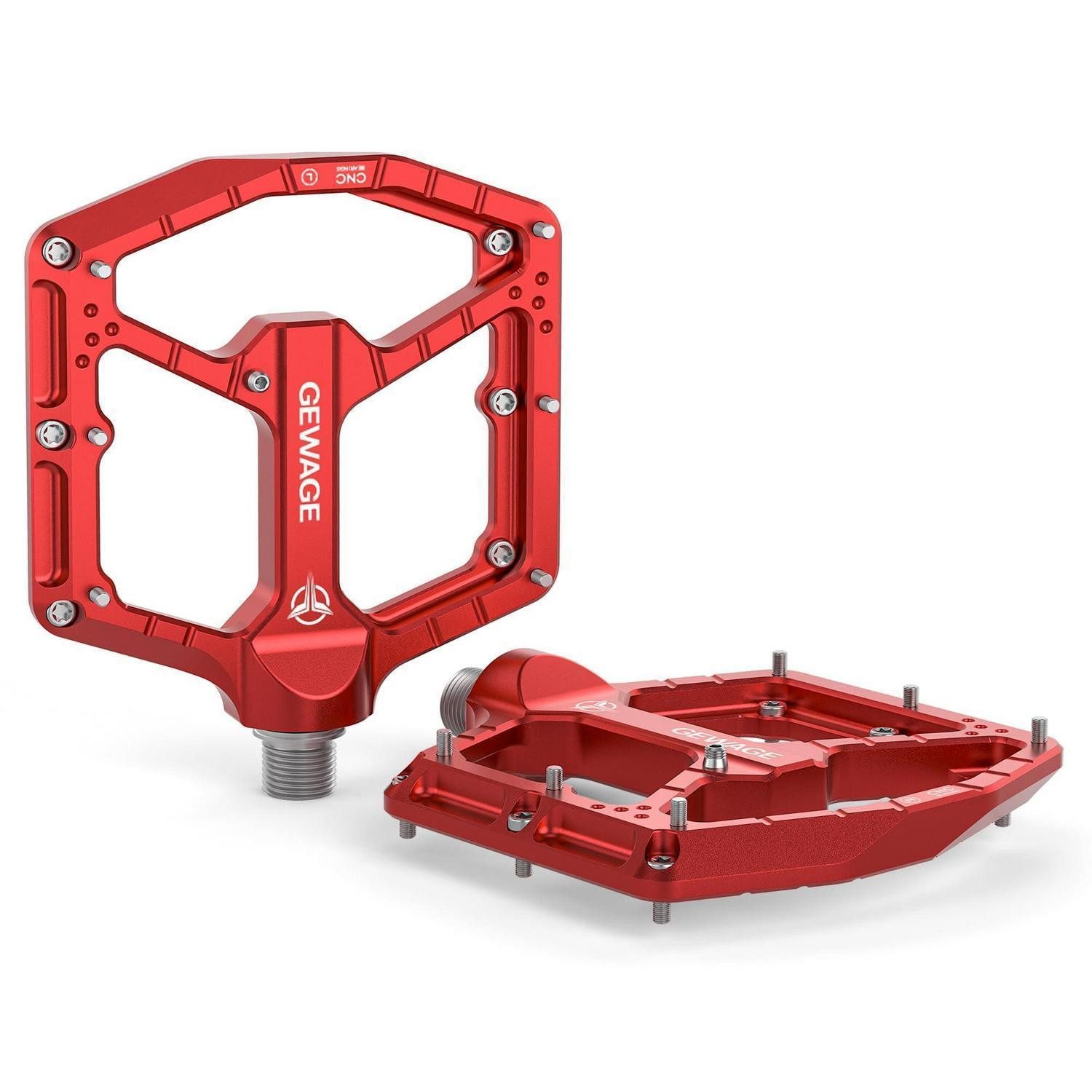 LuxusKollektion Plattformpedale MTB Pedale CNC Aluminium Profi rot