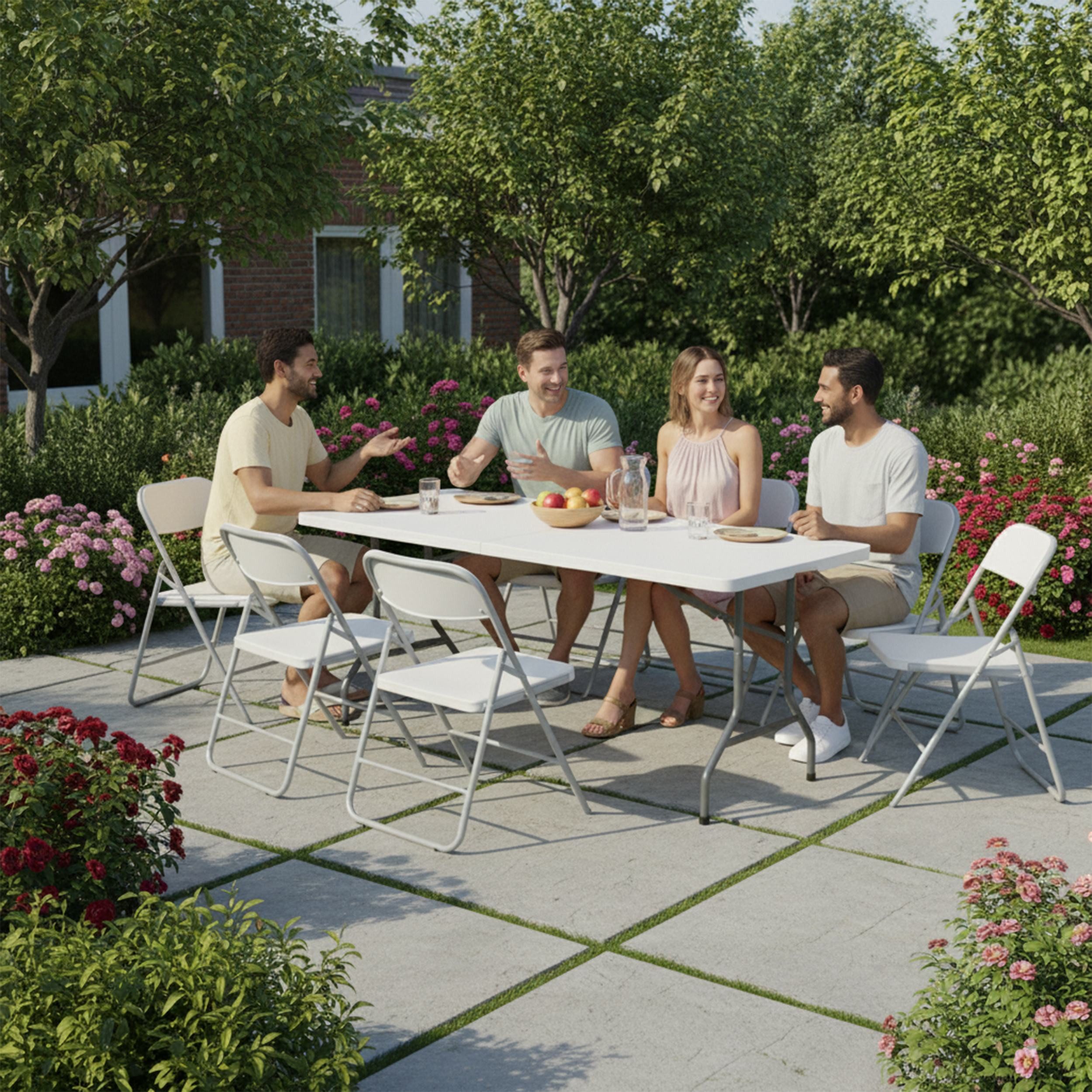 colourliving Klapptisch Biertisch Kunststoff Koffer Klapptisch 180 cm Gartentisch, Max. Belastbarkeit 100 kg