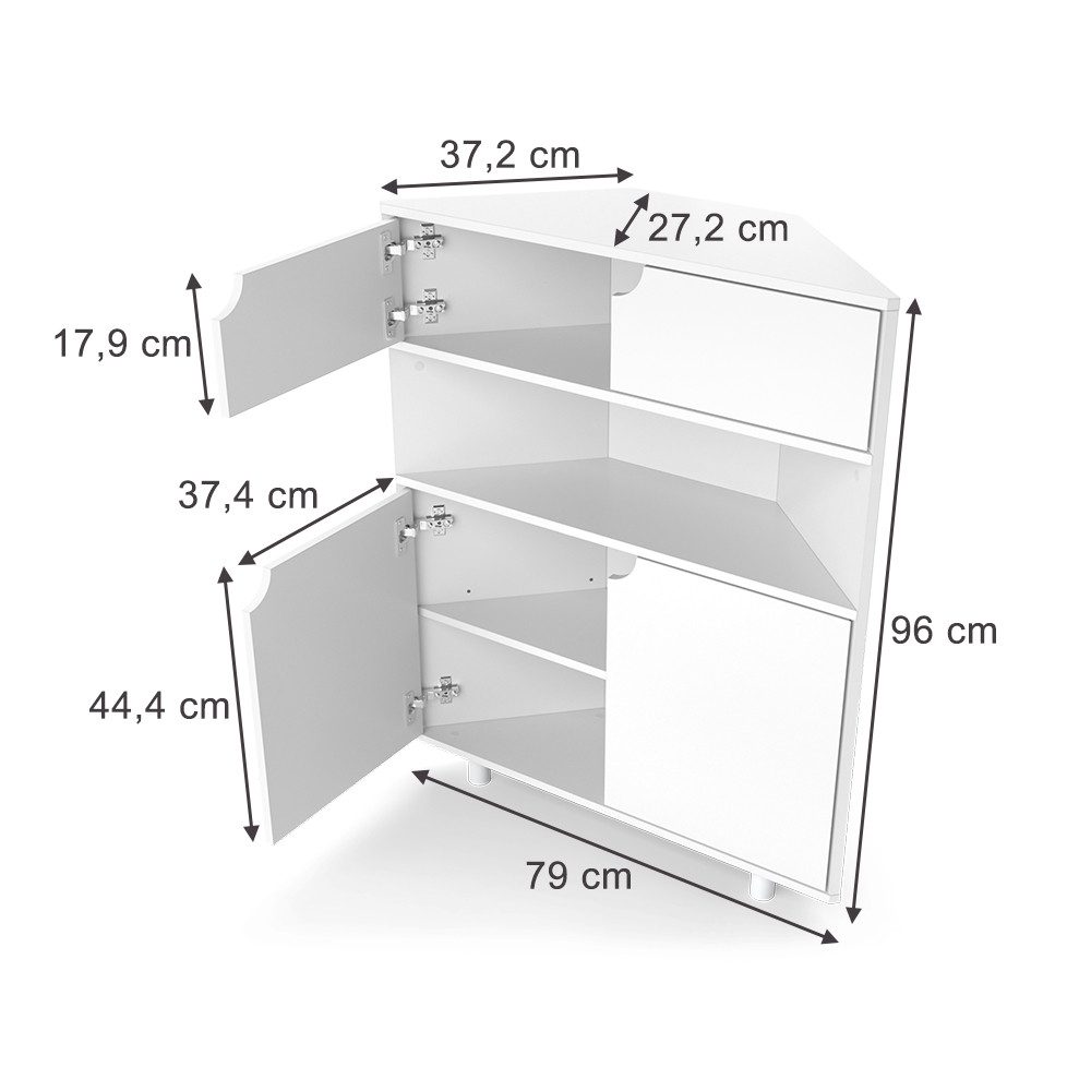 Vicco Kommode Inaro, Weiß, 79 x 96 cm mit 4 Fächern (1 St)