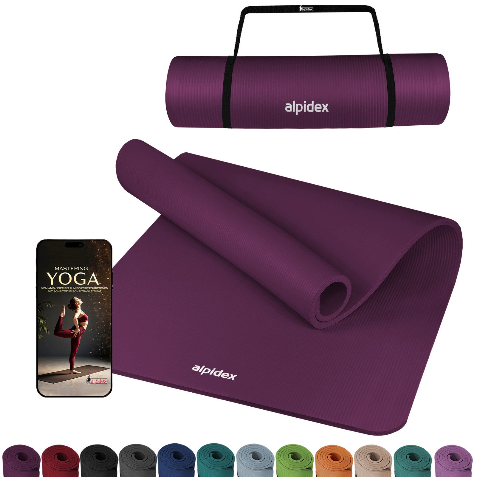 Yogamatte ALPIDEX Yogamatte Extra Dick 1,5 cm
