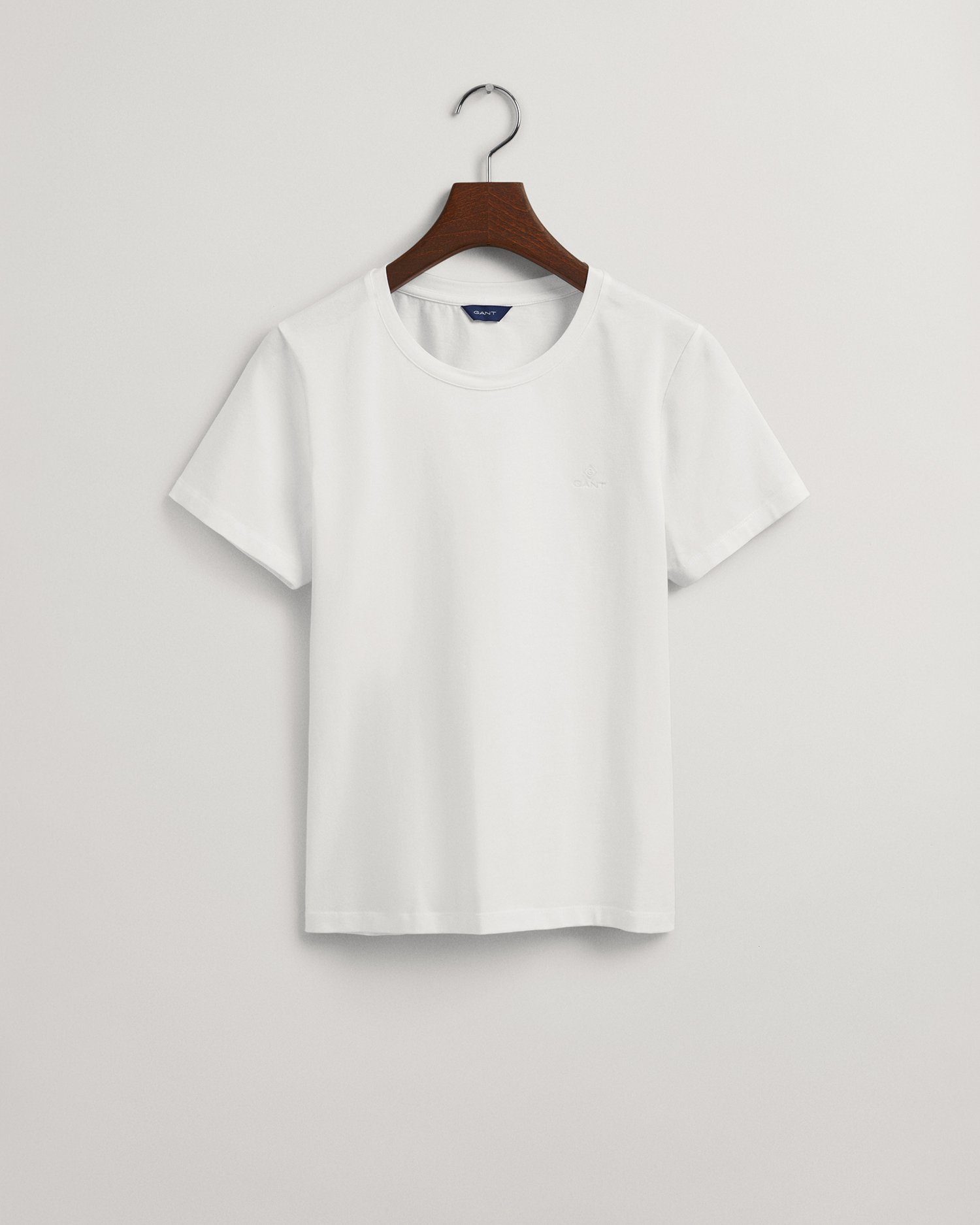 aus T-Shirt Top Stretch-Baumwolle Gant Weiß