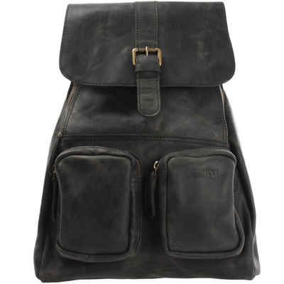 LECONI Freizeitrucksack Rucksack vintage Lederrucksack Damen Herren Leder LE1008