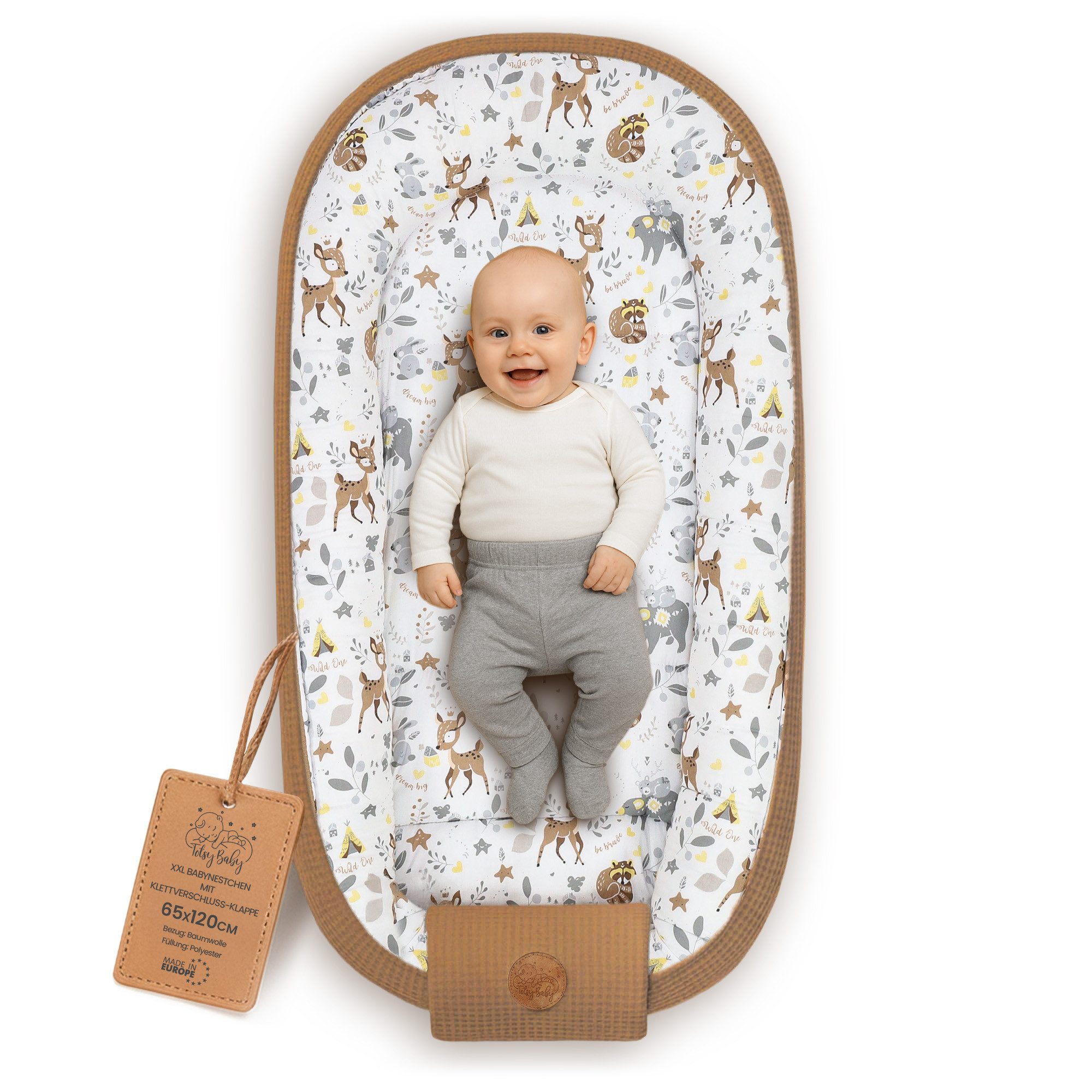 Totsy Baby Nestchenschlange Babynest Neugeborene Nestchen Baby - Kokon Handmade