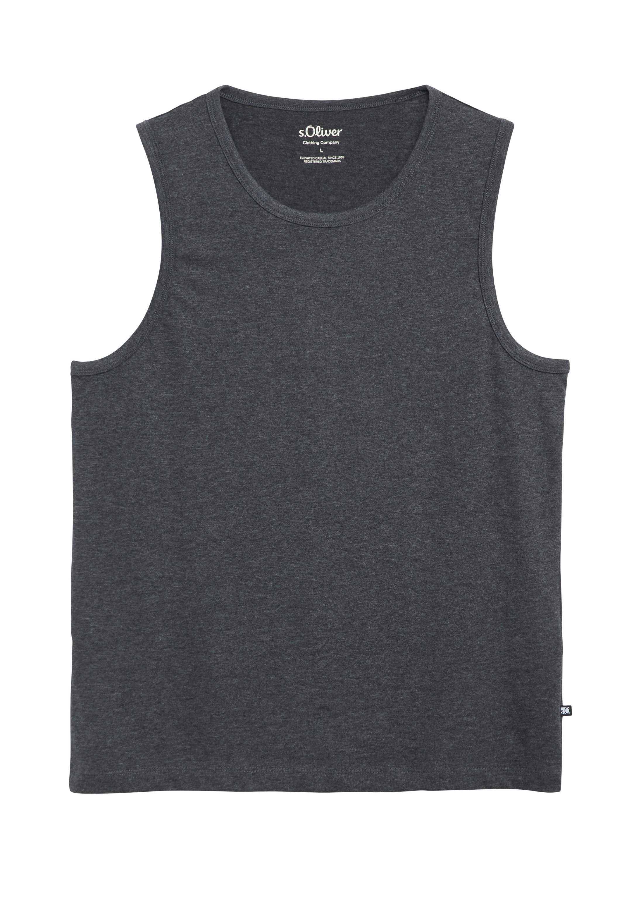 s.Oliver Muskelshirt T-Shirt Meliertes Tanktop aus Baumwollmix