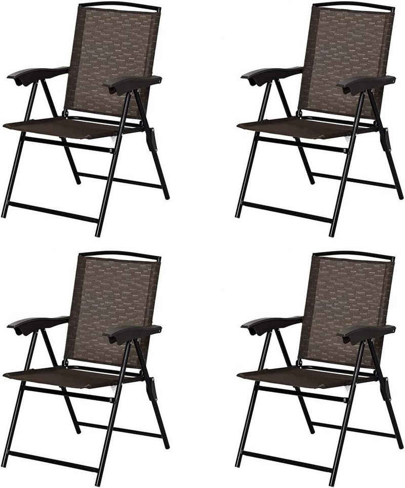 KOMFOTTEU Klappstuhl Terrassenstühle (4er Set), mit verstellbarer Rückenlehne