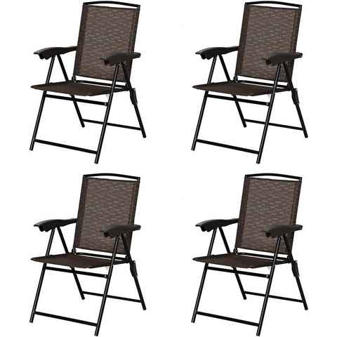 KOMFOTTEU Klappstuhl Terrassenstühle (4er Set), mit verstellbarer Rückenlehne