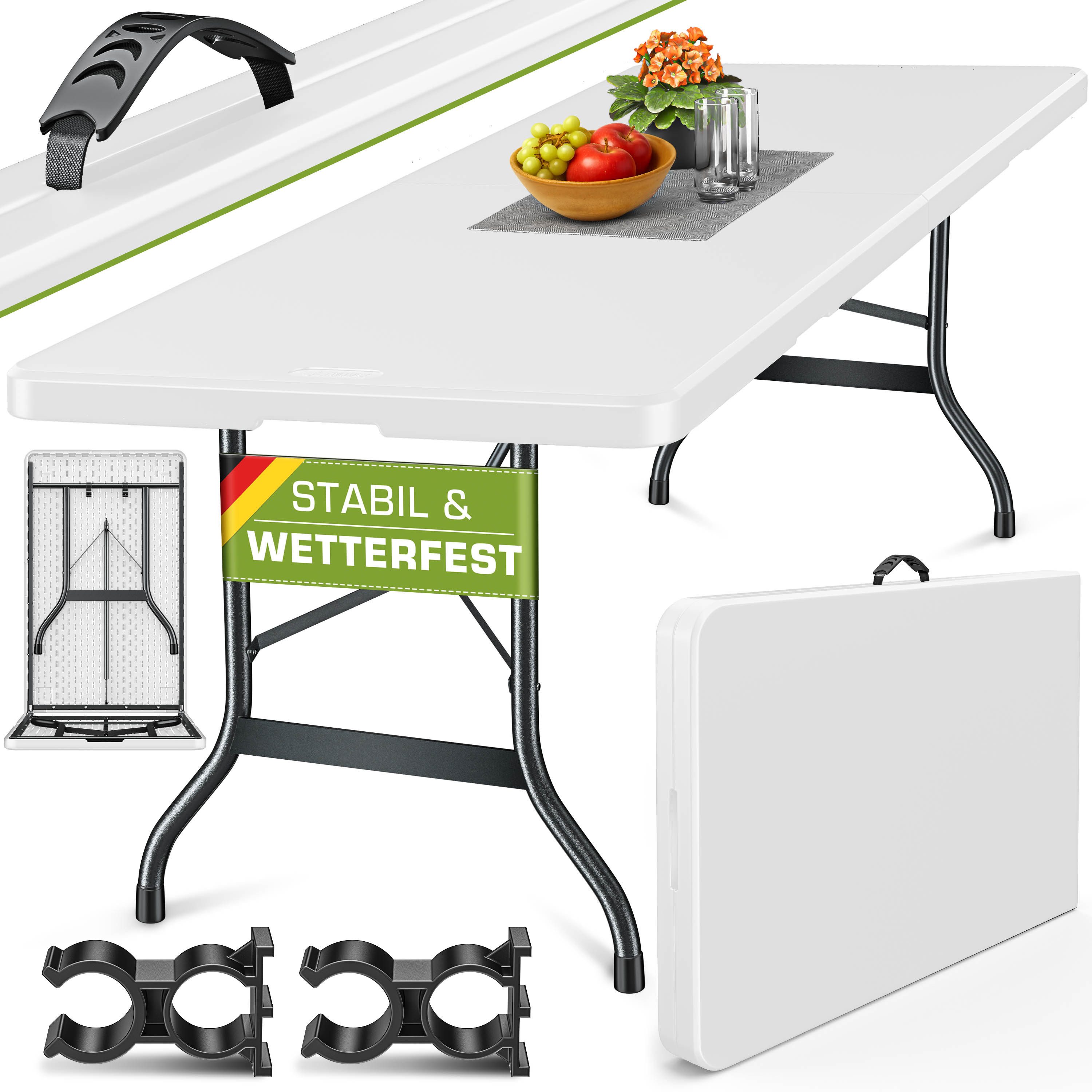 tillvex Gartentisch 220 cm Klapptisch Gartentisch Buffettisch Campingtisch günstig online kaufen