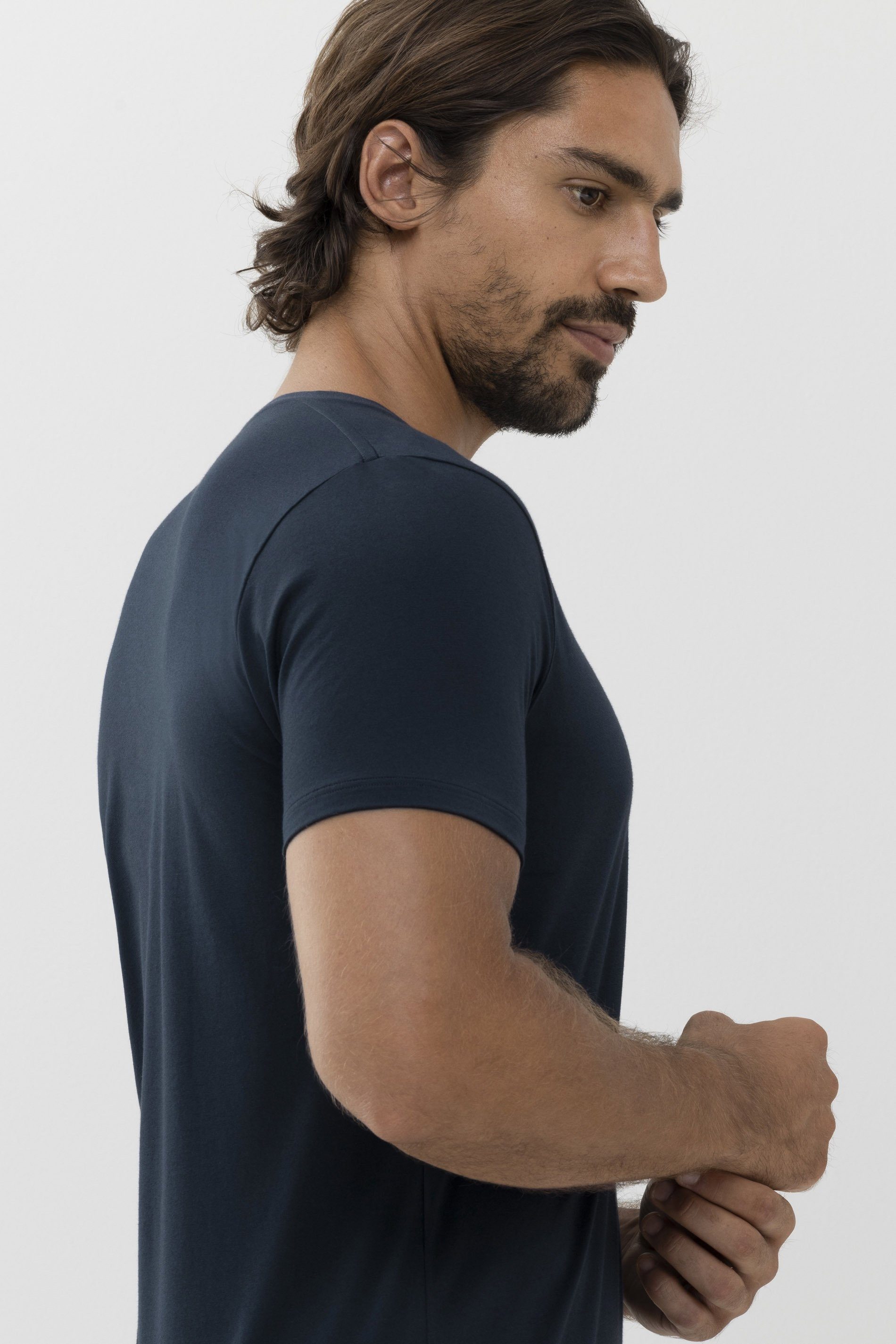 Mey Kurzarmshirt Mey Herren V-Neck Serie Dry Cotton Colour Uni (1-tlg)