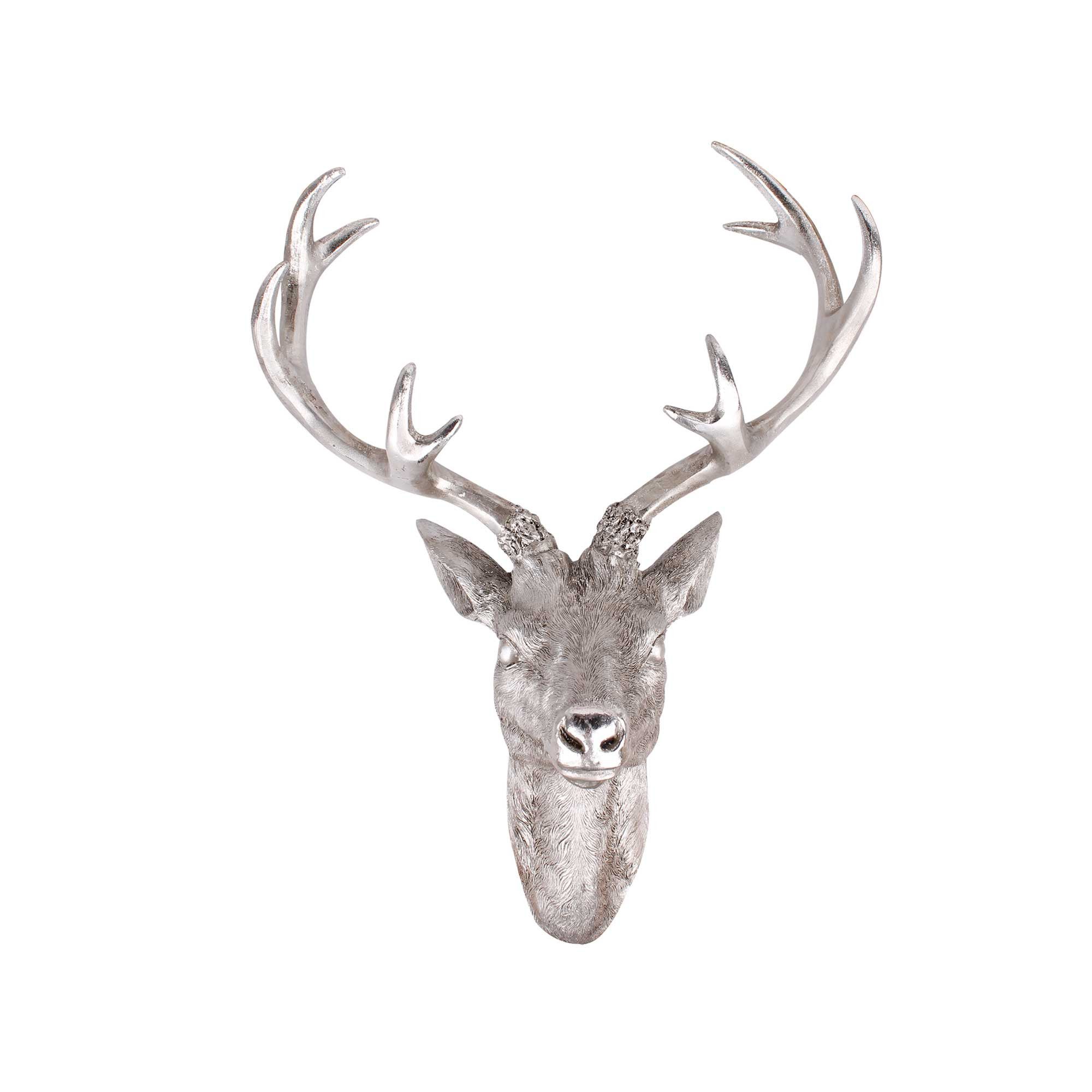 Linder Wanddekoobjekt Hirschgeweih - Wanddeko - Hirsch aus Polyresin-Kunststein