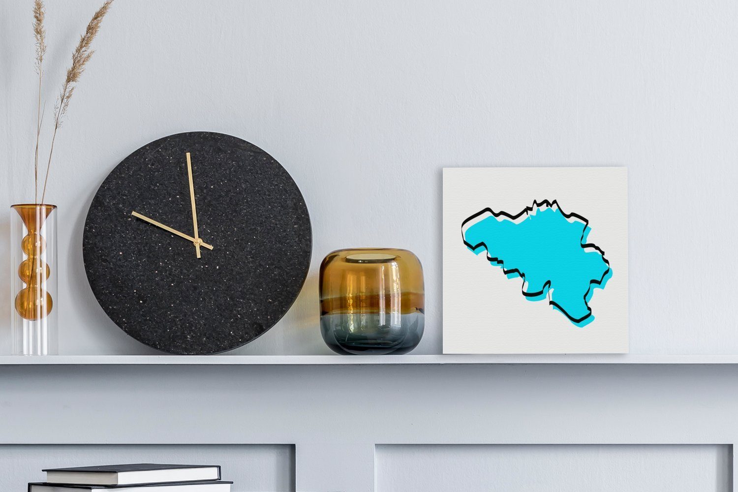OneMillionCanvasses® Leinwandbild Illustration von Belgien St), für Blau, Bilder (1 Leinwand in Schlafzimmer Wohnzimmer