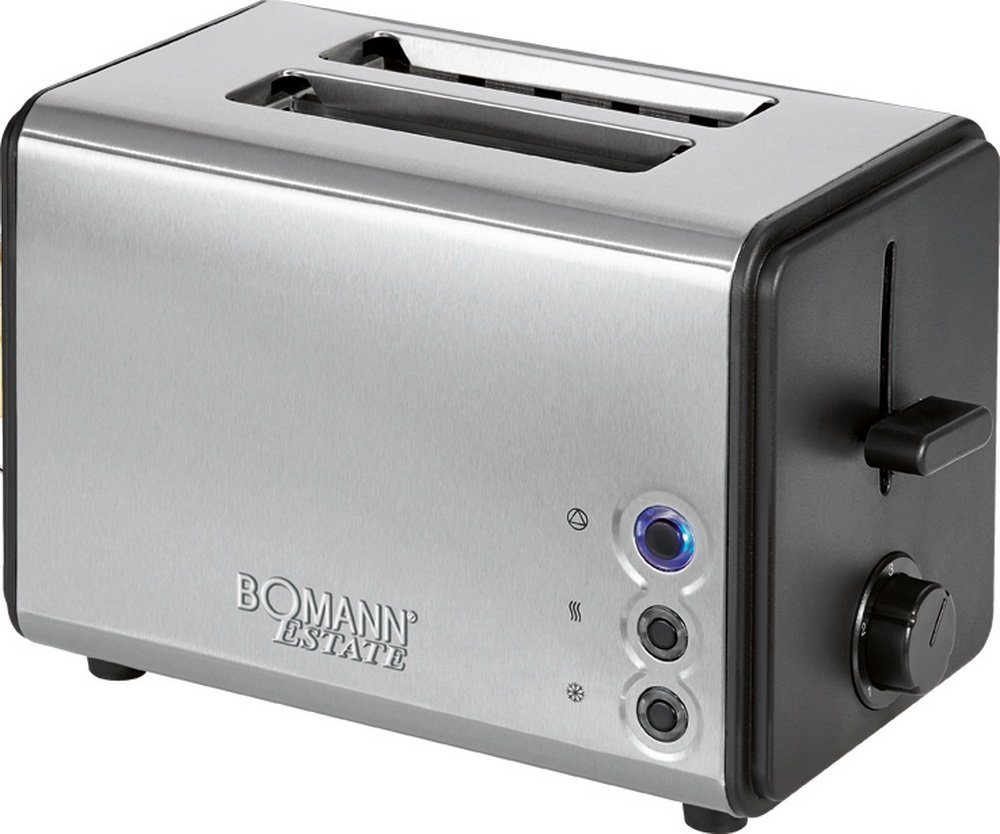 Toaster Edelstahl 2-Scheiben Toastautomat mit Brötchenaufsatz