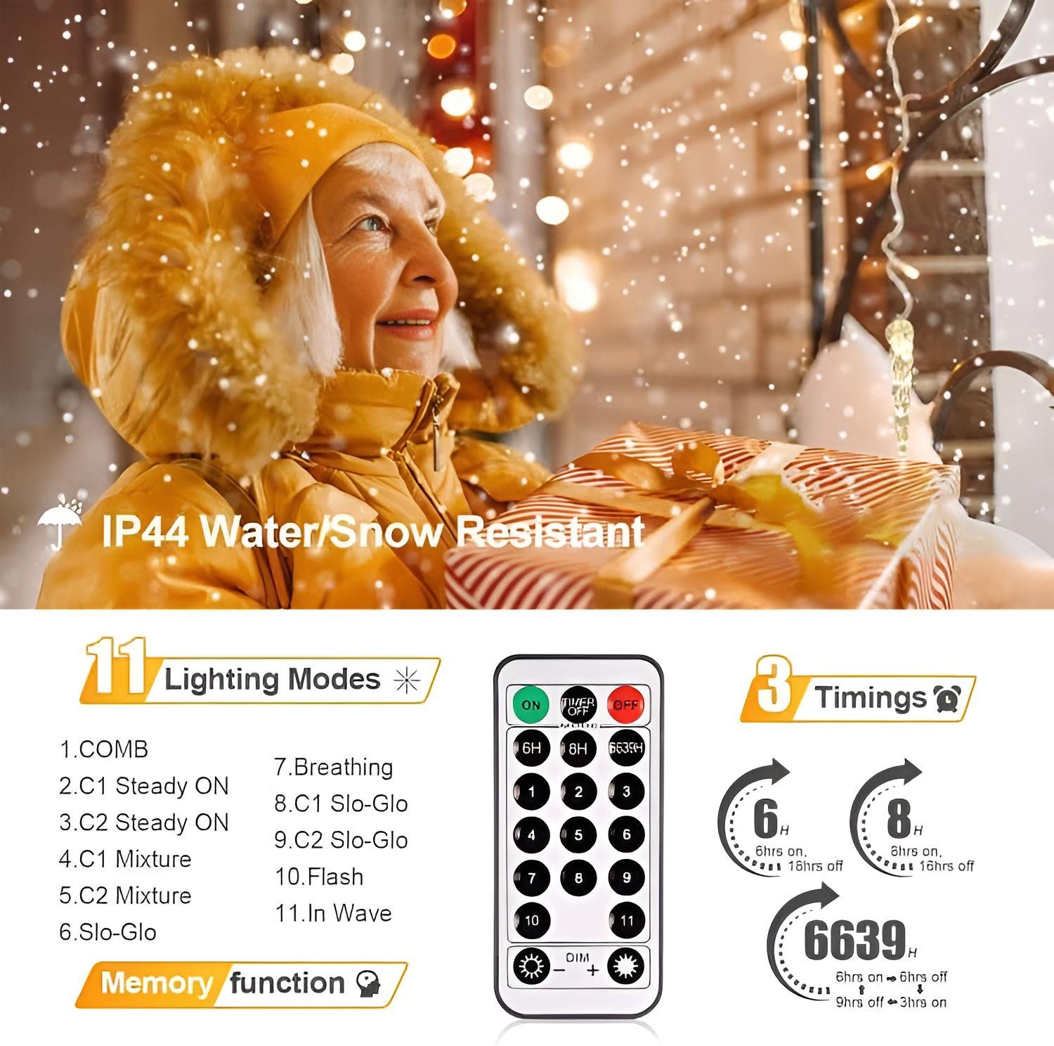 Diyarts LED-Lichternetz, 320-flammig, 15,75m Warm- & günstig online kaufen