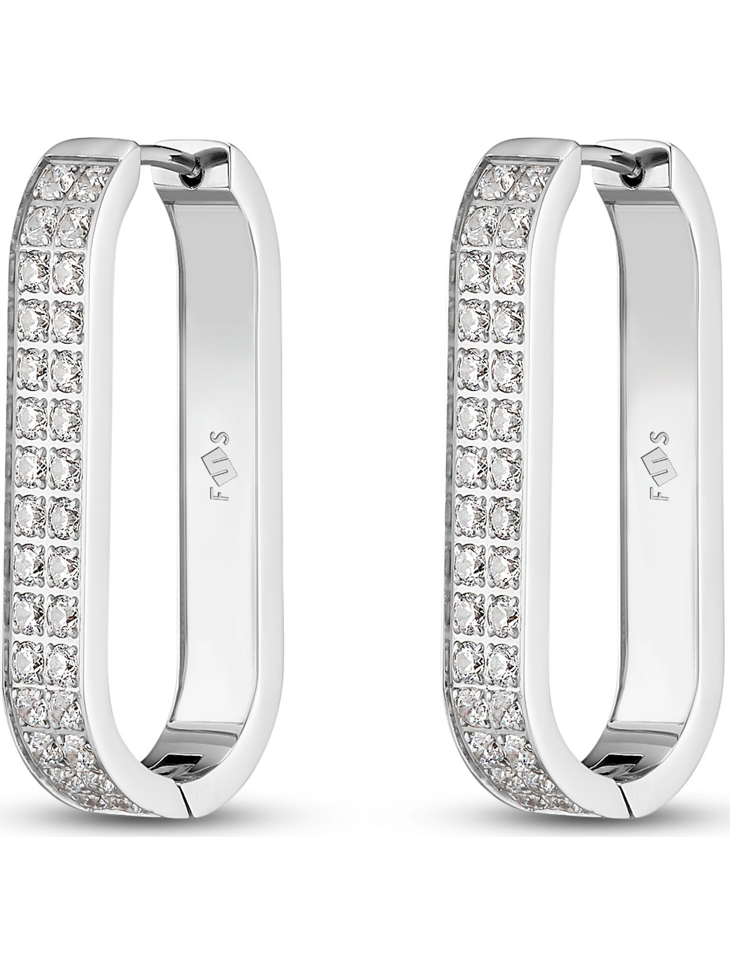 FAVS Paar Creolen FAVS Damen-Creolen Edelstahl 72 Zirkonia (Paar)