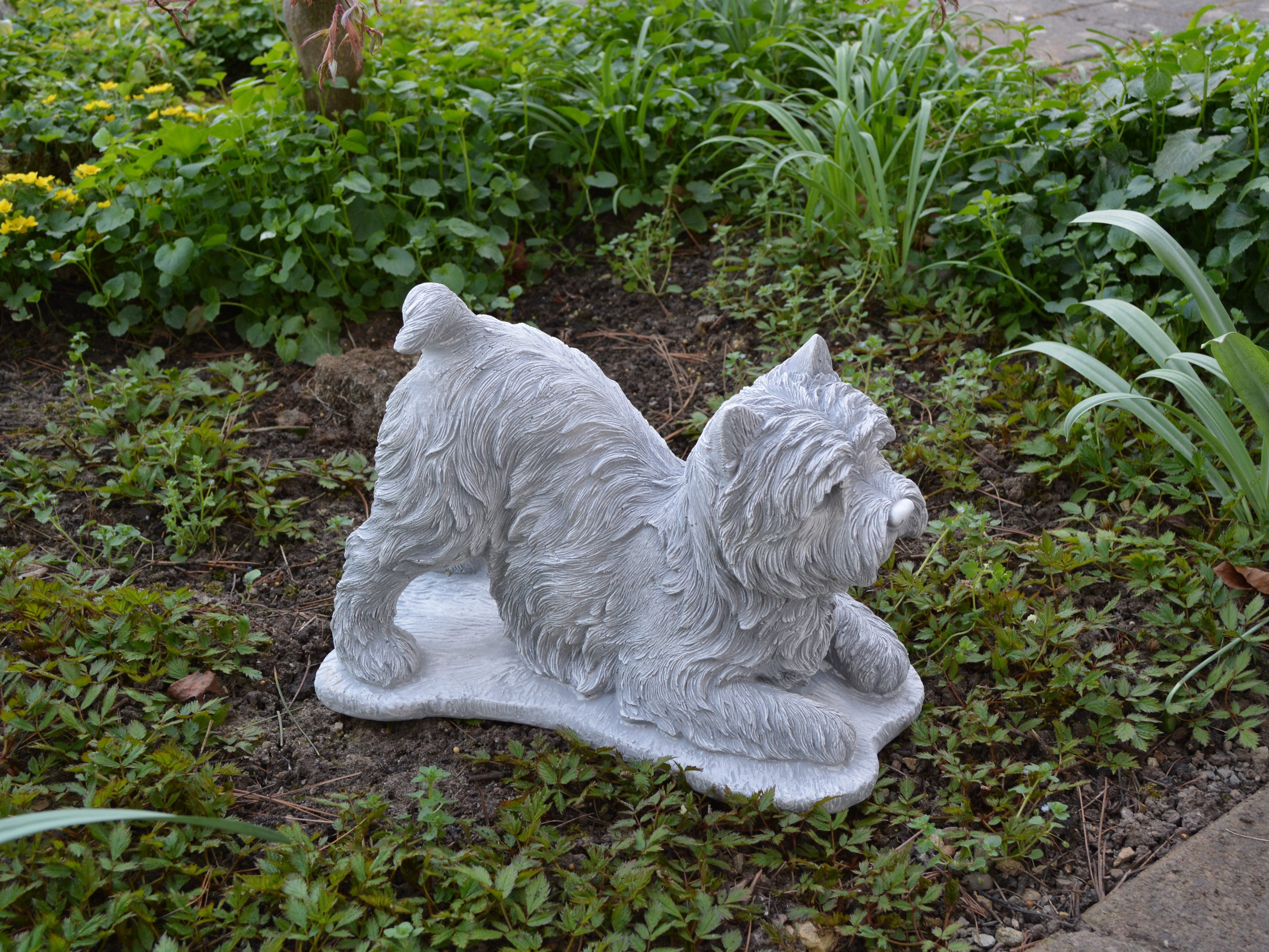 gartendekoparadies.de Gartenfigur Hund West Highland White Terrier Westie, H. 25 cm, 13 kg, Frostsicher