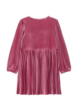 s.Oliver Minikleid Samtkleid mit Plisseéfalten Volants, Raffung